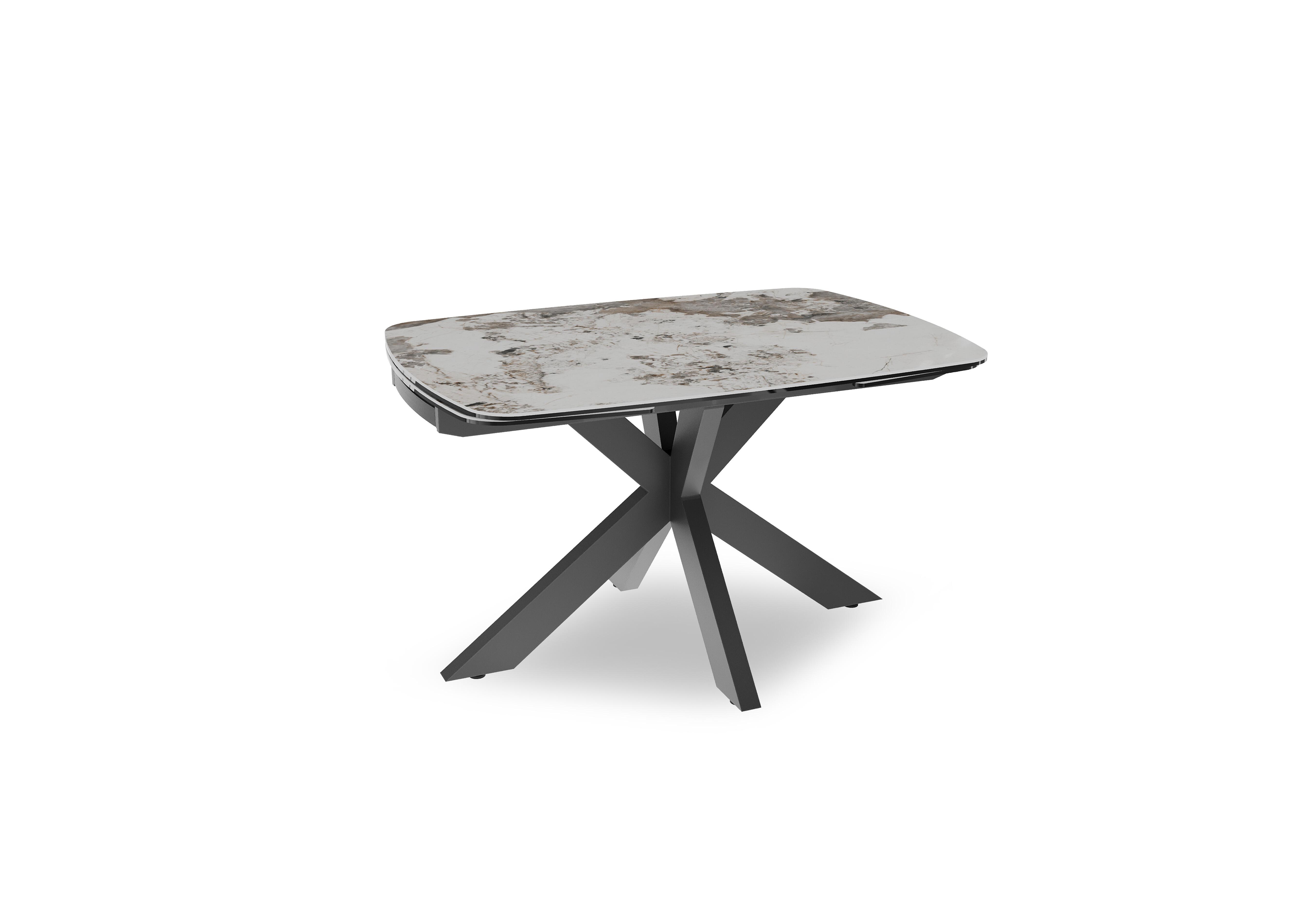 Raul Draw Leaf Extending Dining Table in Calcatta Marble on Furniture Village