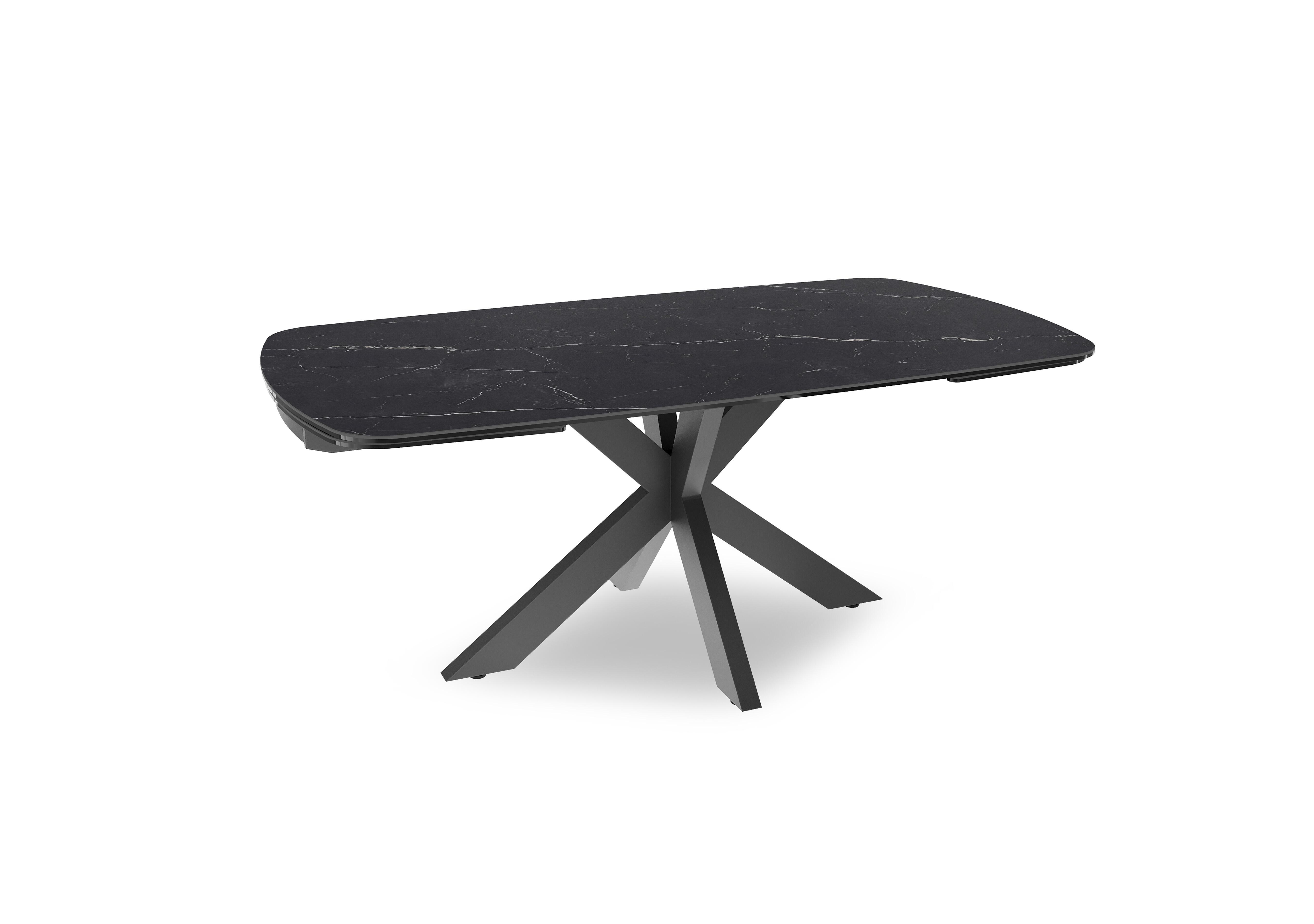 Raul Draw Leaf Extending Dining Table in Marquina Marble on Furniture Village