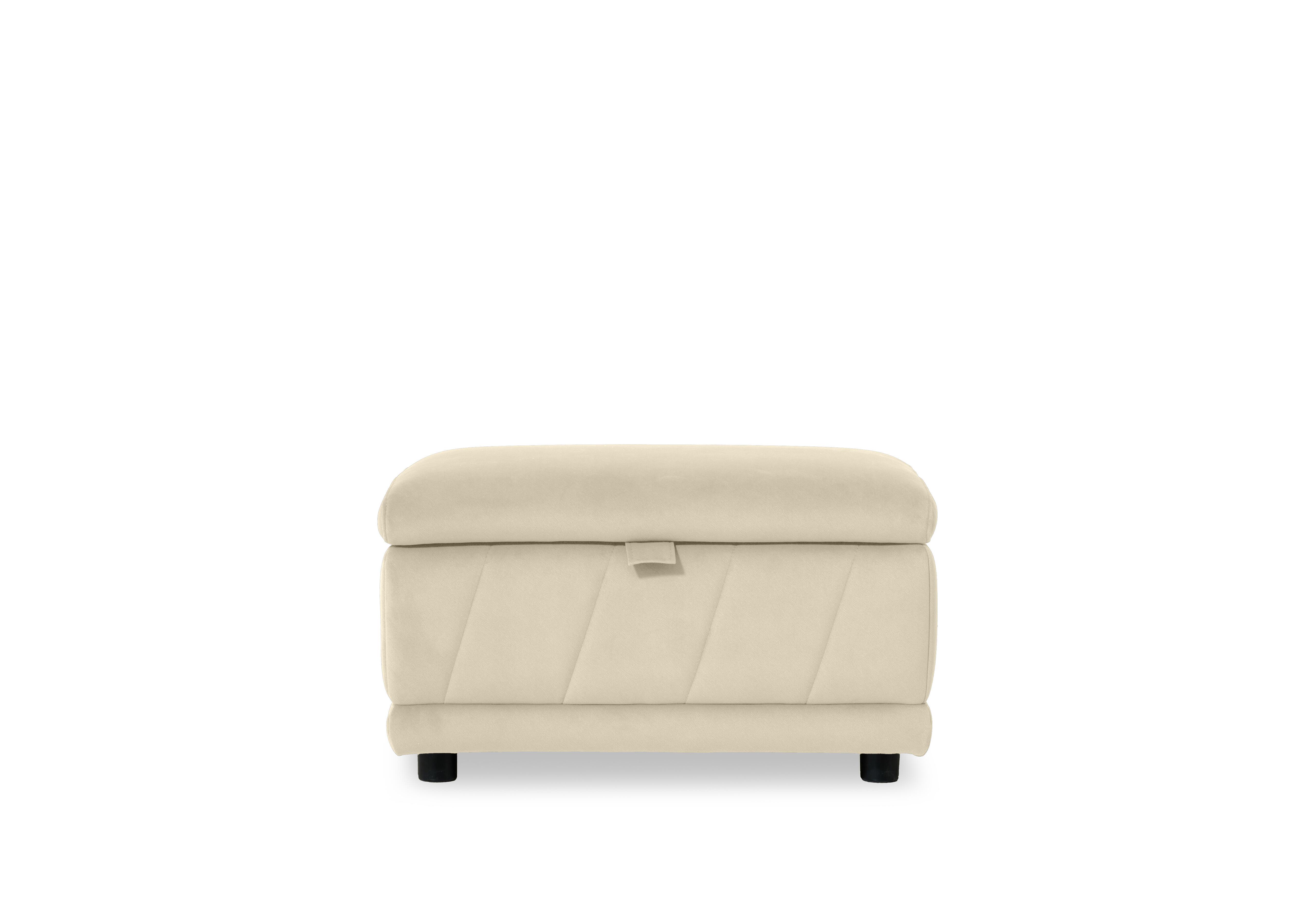 Genius Fabric Storage Footstool in Bella Barley White 43121 on Furniture Village