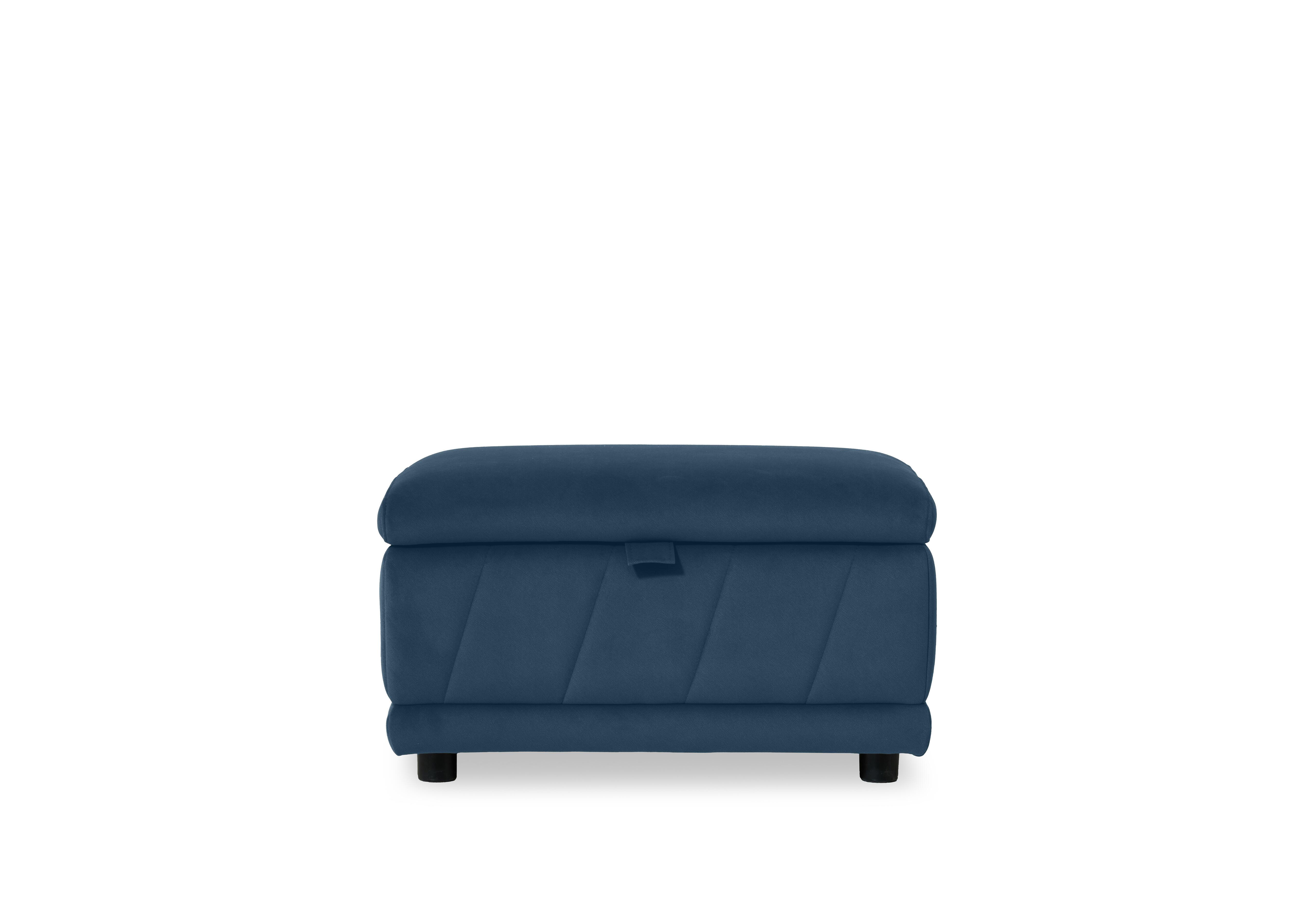 Genius Fabric Storage Footstool in Bella Navy 43330 on Furniture Village