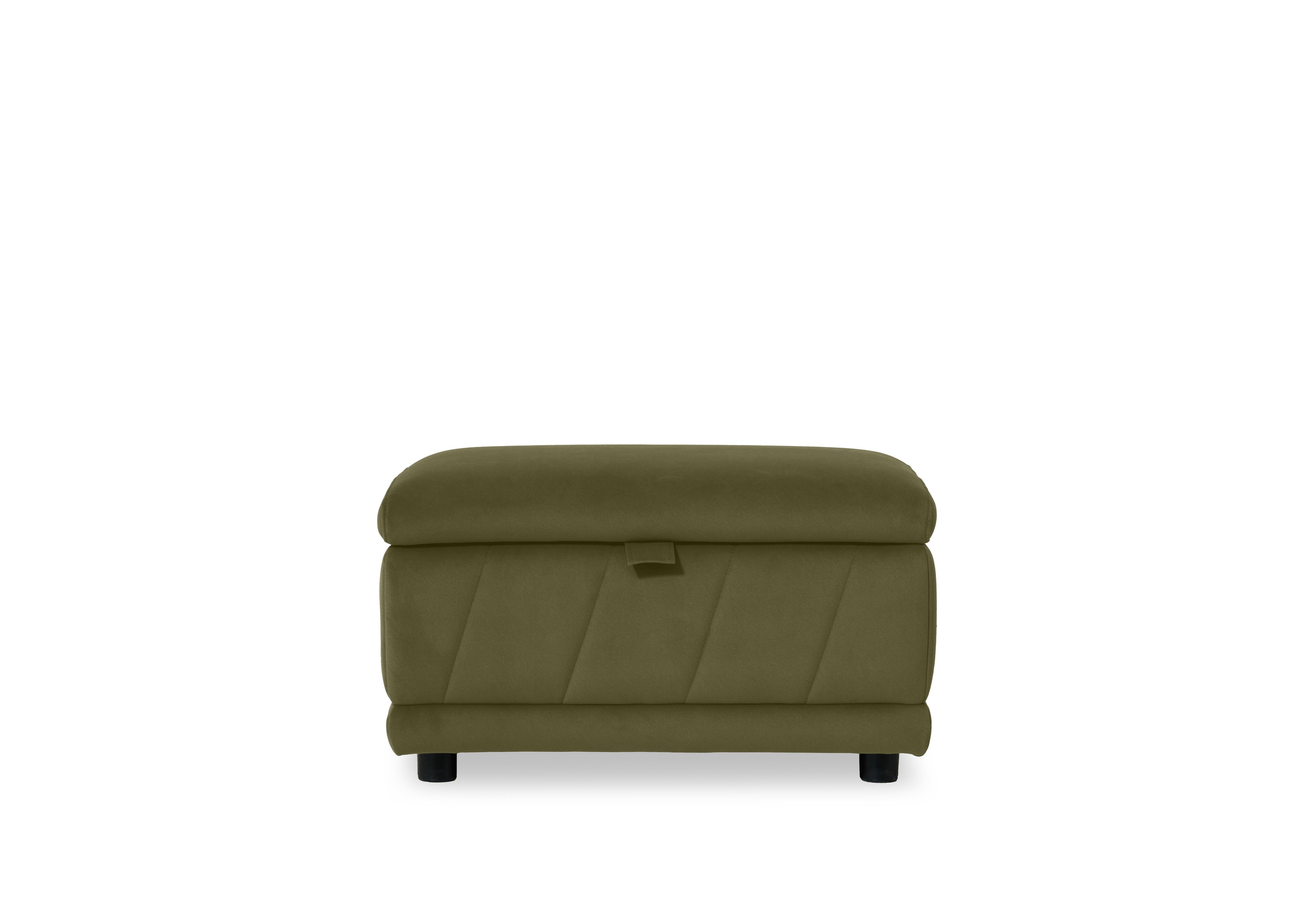 Genius Fabric Storage Footstool in Bella Olive 43351 on Furniture Village