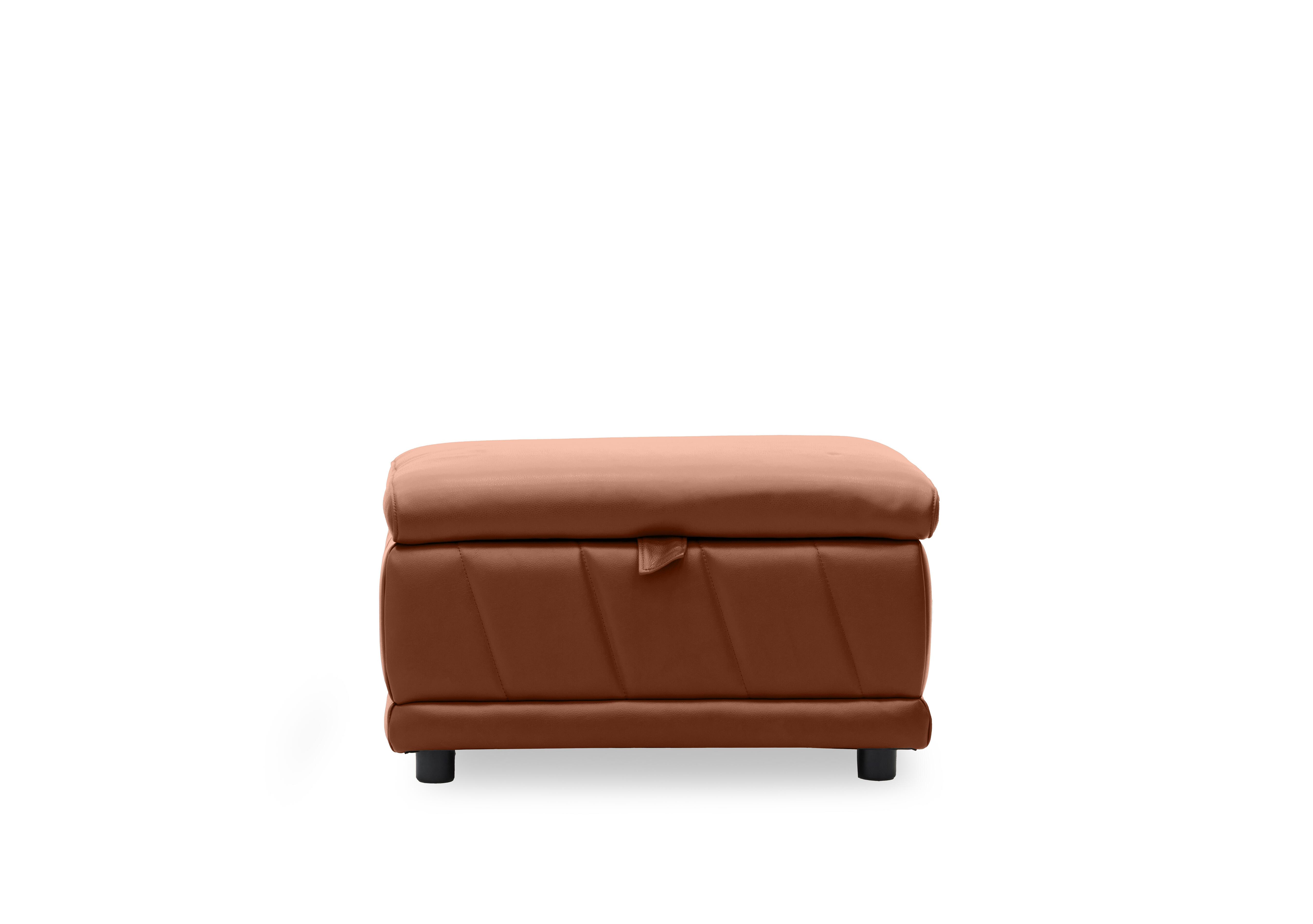 Genius Leather Storage Footstool in Montana Butterscotch Cat-60/07 on Furniture Village
