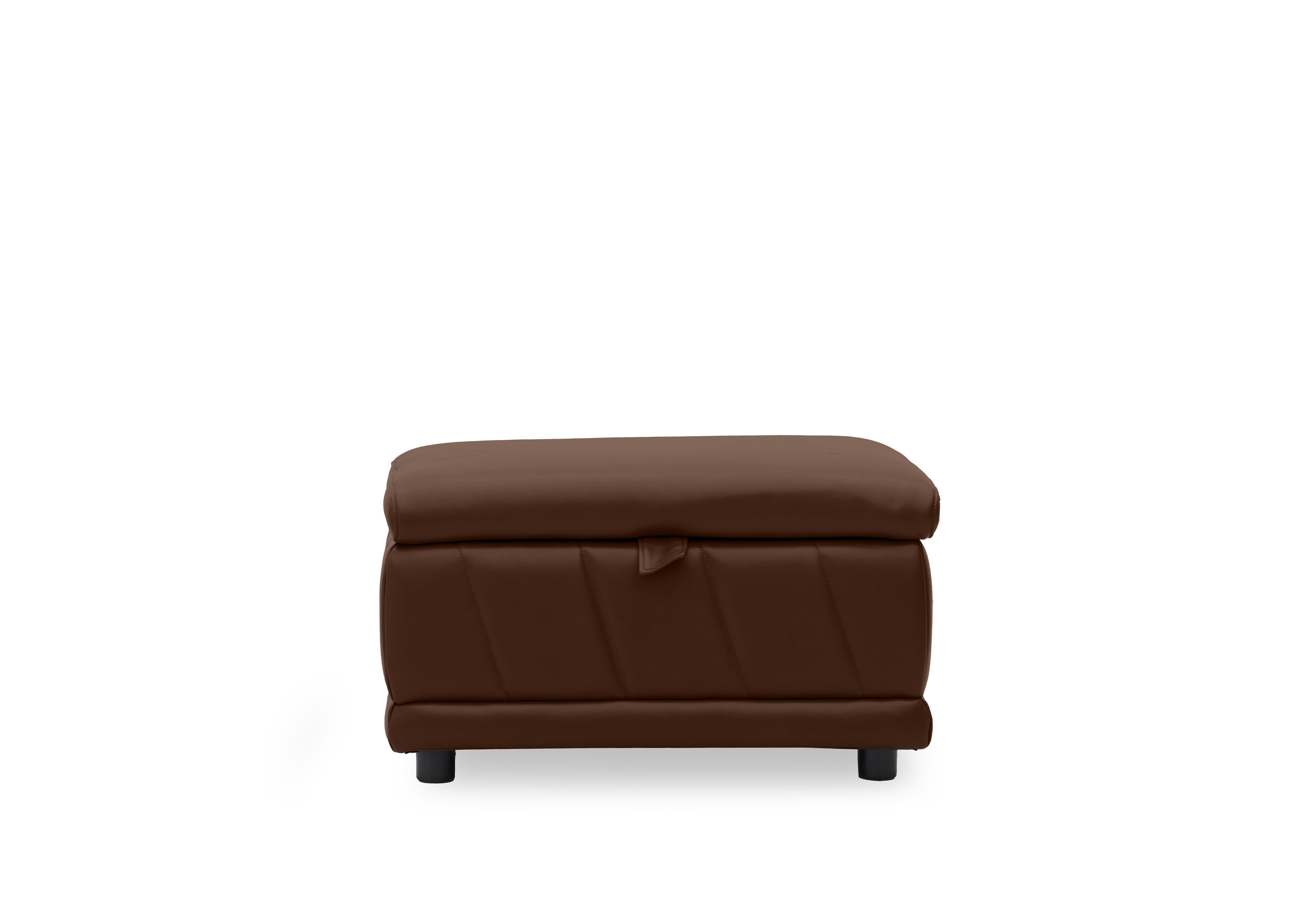 Genius Leather Storage Footstool in Montana Chocolate Cat-60/08 on Furniture Village