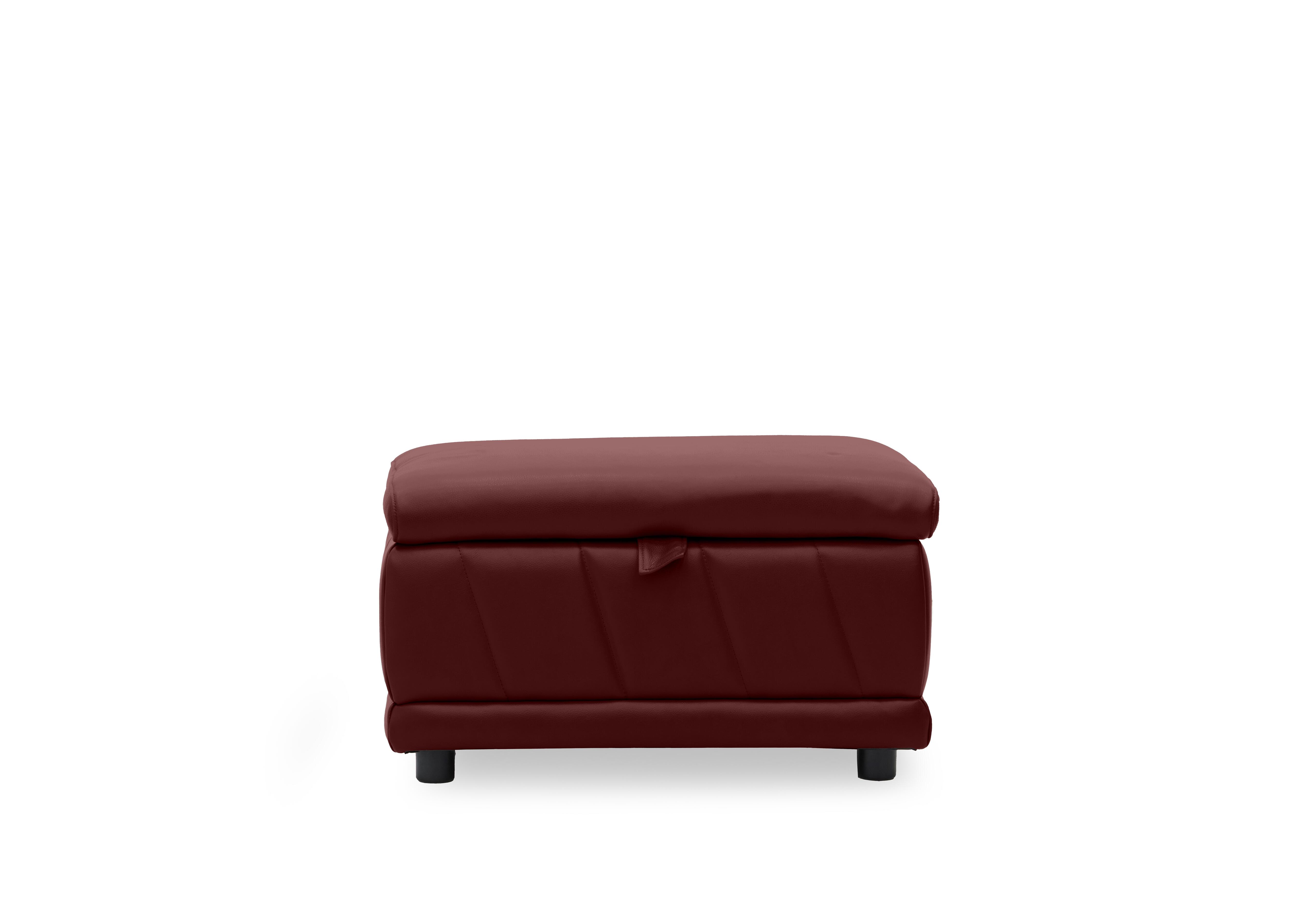 Genius Leather Storage Footstool in Montana Ruby Cat-60/15 on Furniture Village