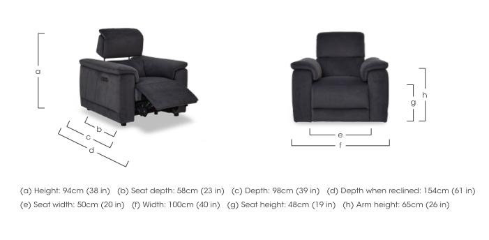 Genius Fabric Power Recliner Chair with Power Headrest in  on Furniture Village