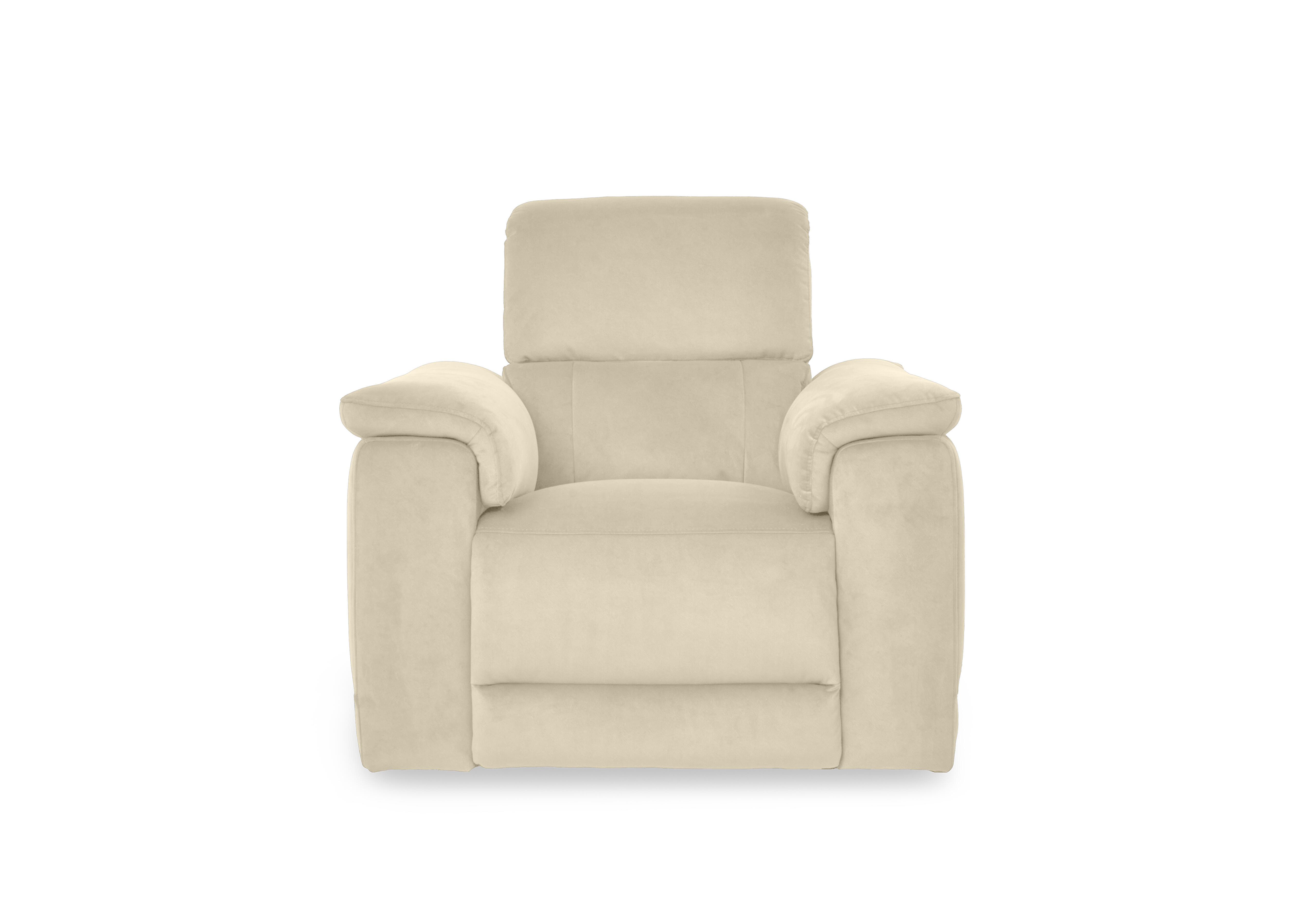 Genius Fabric Power Recliner Chair with Power Headrest in Bella Barley White 43121 on Furniture Village