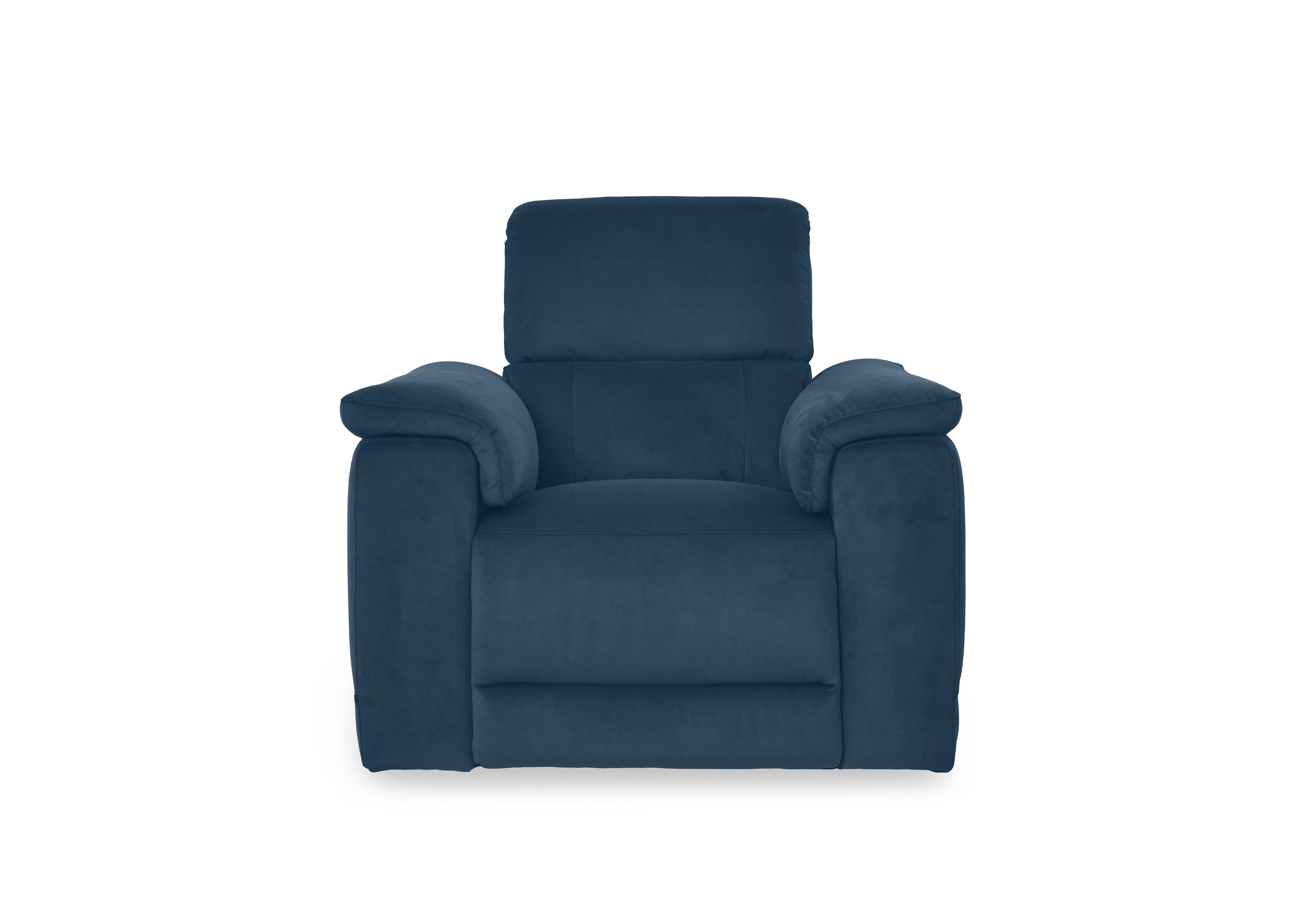 Genius Fabric Power Recliner Chair with Power Headrest in Bella Navy 43330 on Furniture Village