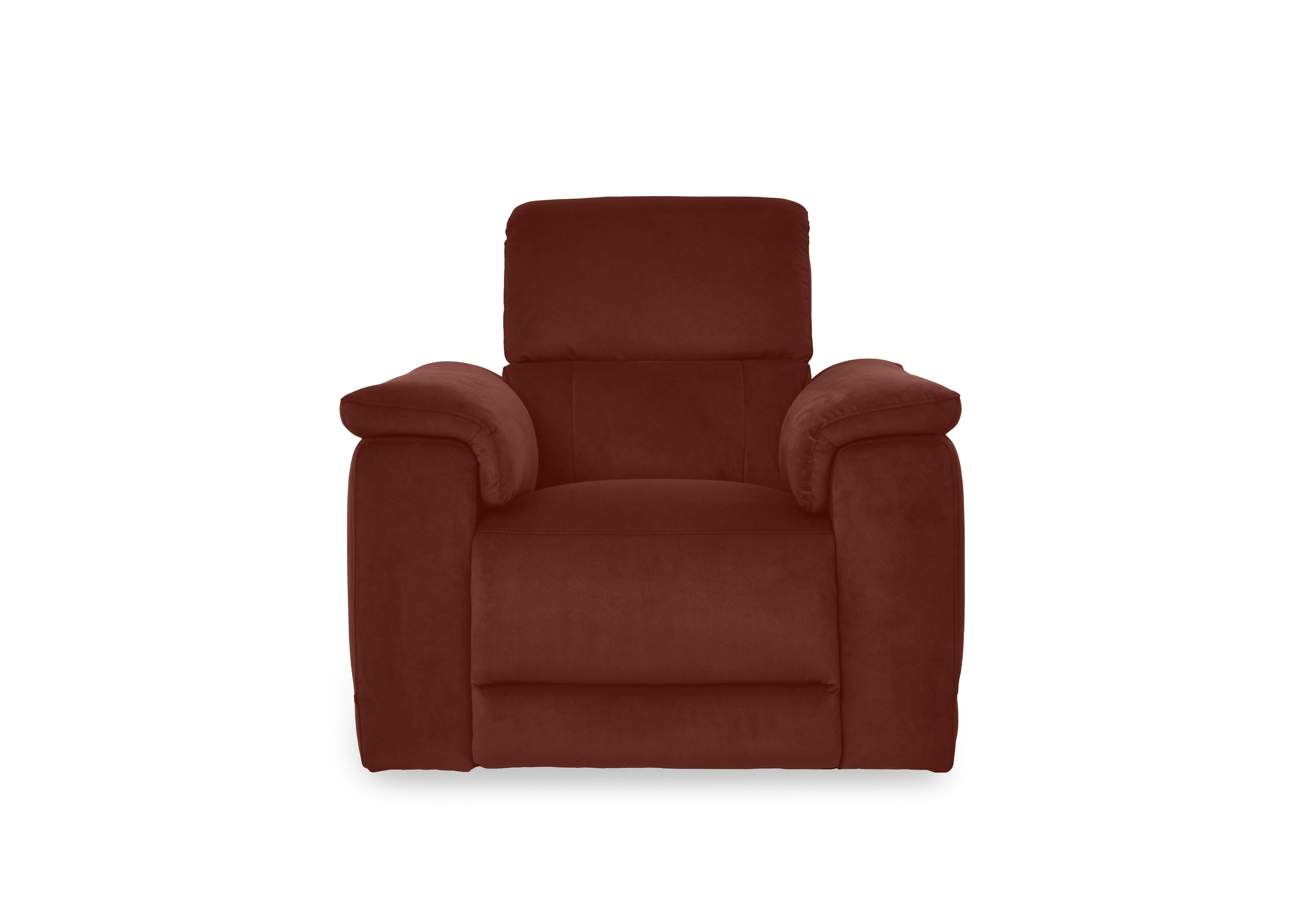 Genius Fabric Power Recliner Chair with Power Headrest in Bella Rust 43232 on Furniture Village