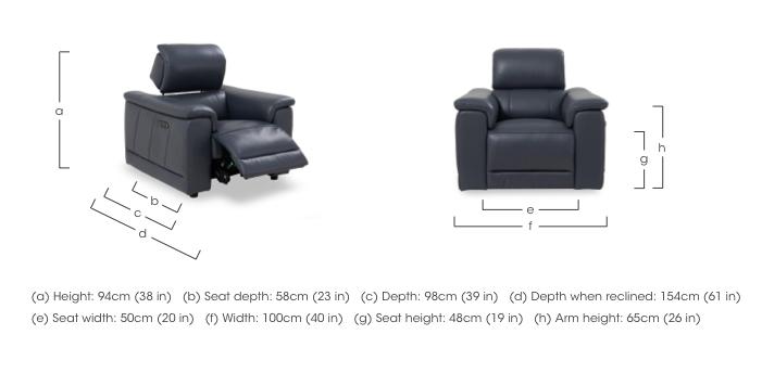 Genius Leather Power Recliner Chair with Power Headrest in  on Furniture Village