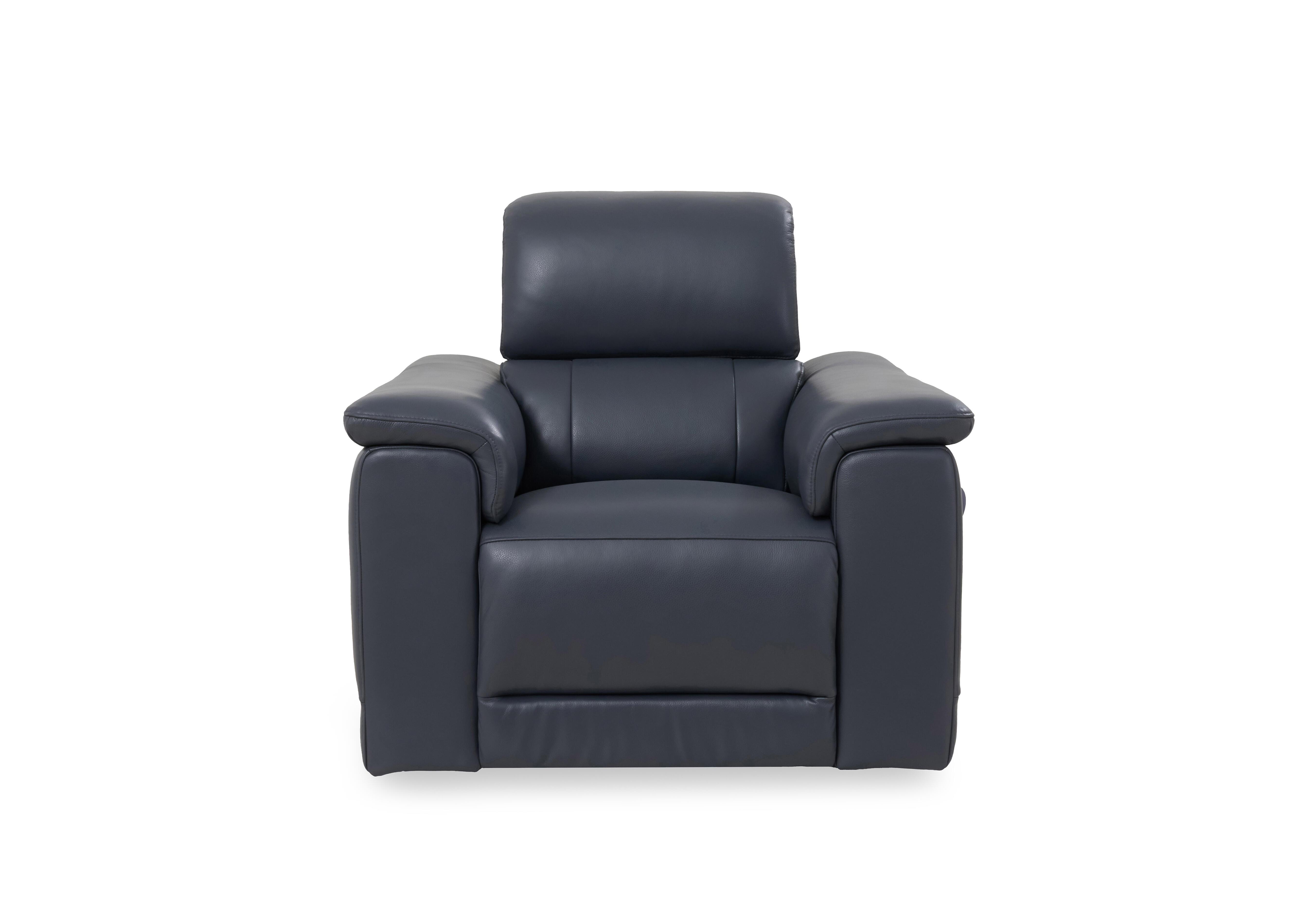 Genius Leather Power Recliner Chair with Power Headrest in Montana Lavender Gry Cat-60/18 on Furniture Village