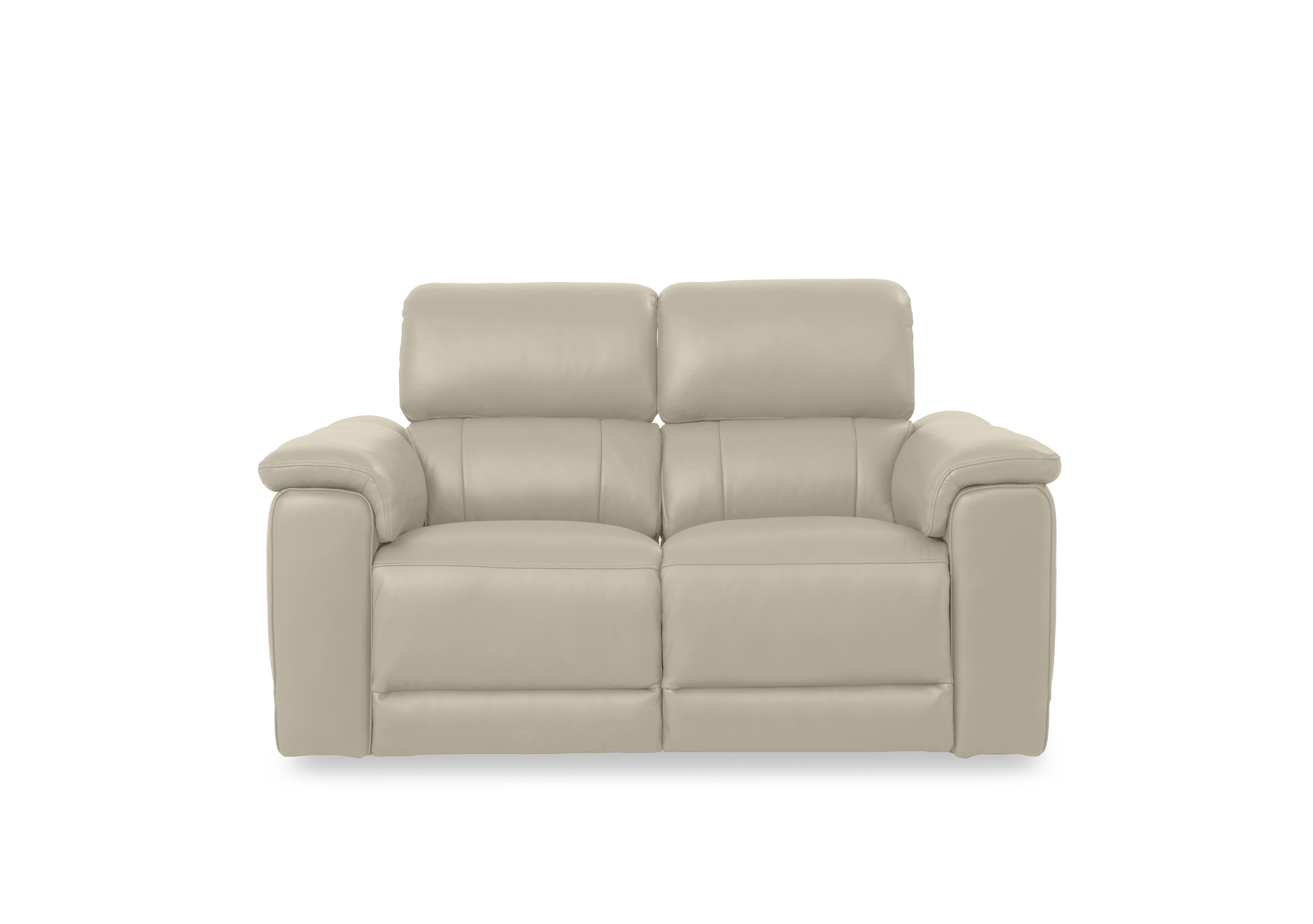 Genius Leather 2 Seater Power Recliner Sofa with Power Headrests in Montana Bone China Cat-60/05 on Furniture Village