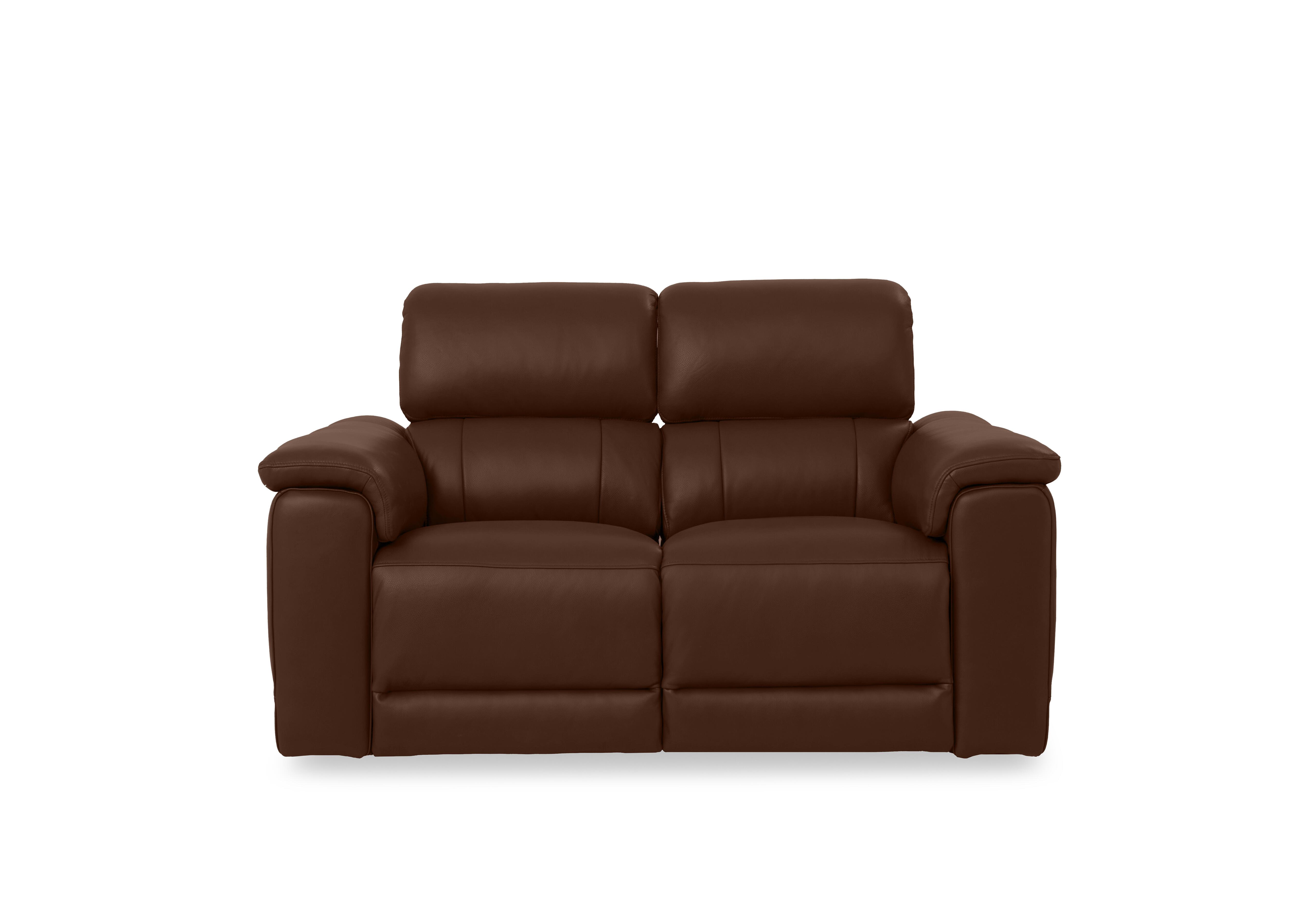 Genius Leather 2 Seater Power Recliner Sofa with Power Headrests in Montana Chocolate Cat-60/08 on Furniture Village