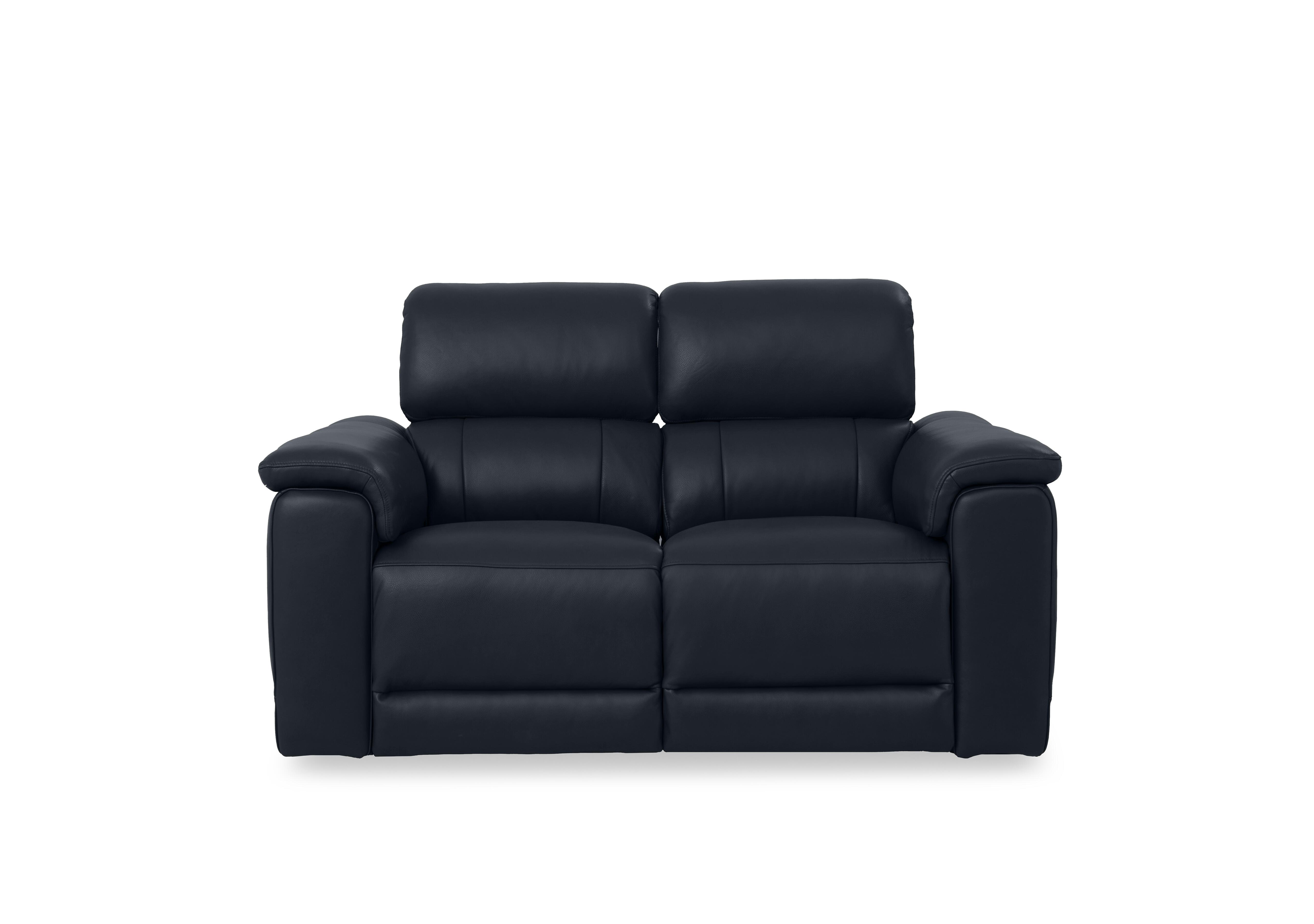 Genius Leather 2 Seater Power Recliner Sofa with Power Headrests in Montana Navy Cat-60/24 on Furniture Village
