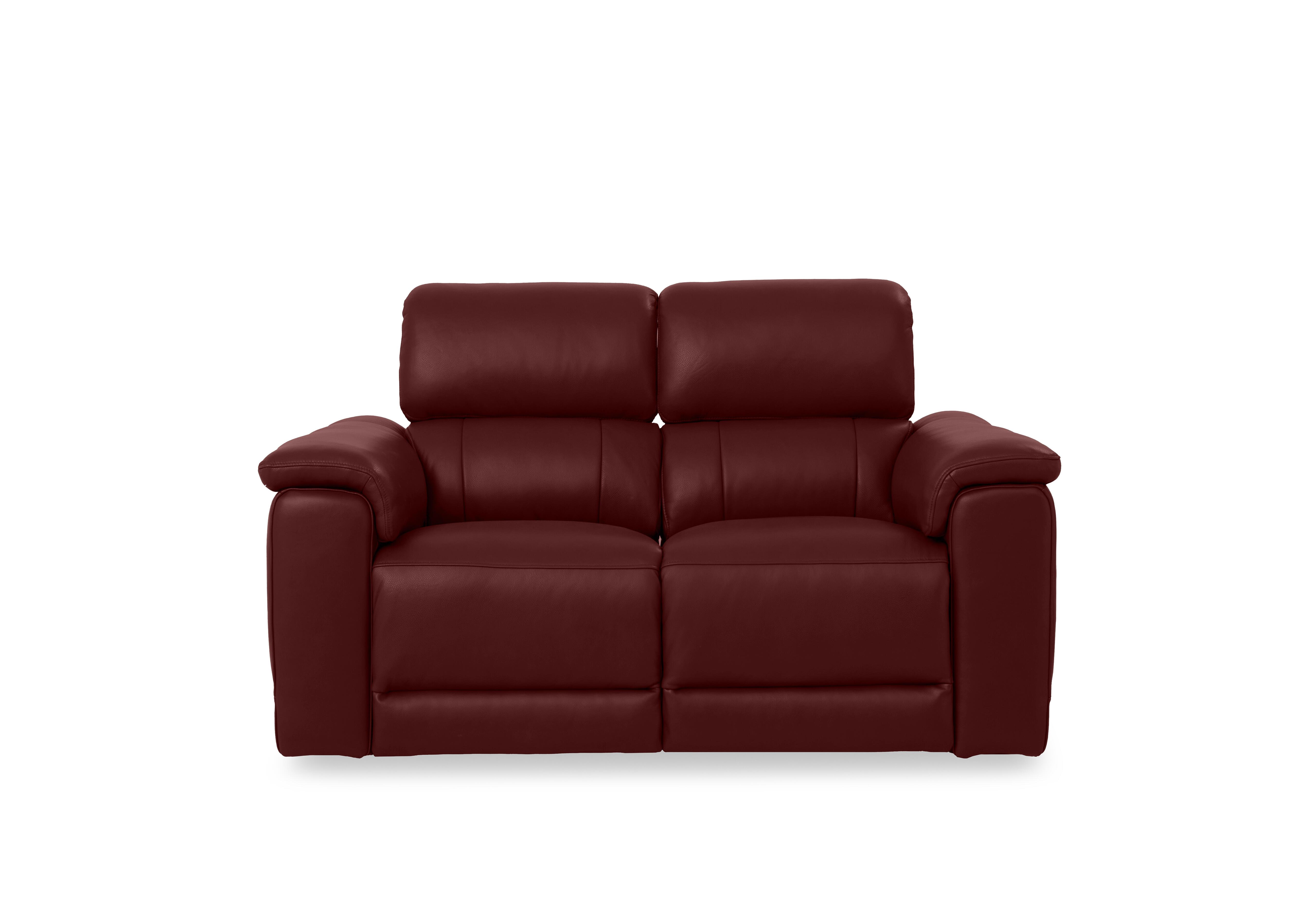 Genius Leather 2 Seater Power Recliner Sofa with Power Headrests in Montana Ruby Cat-60/15 on Furniture Village