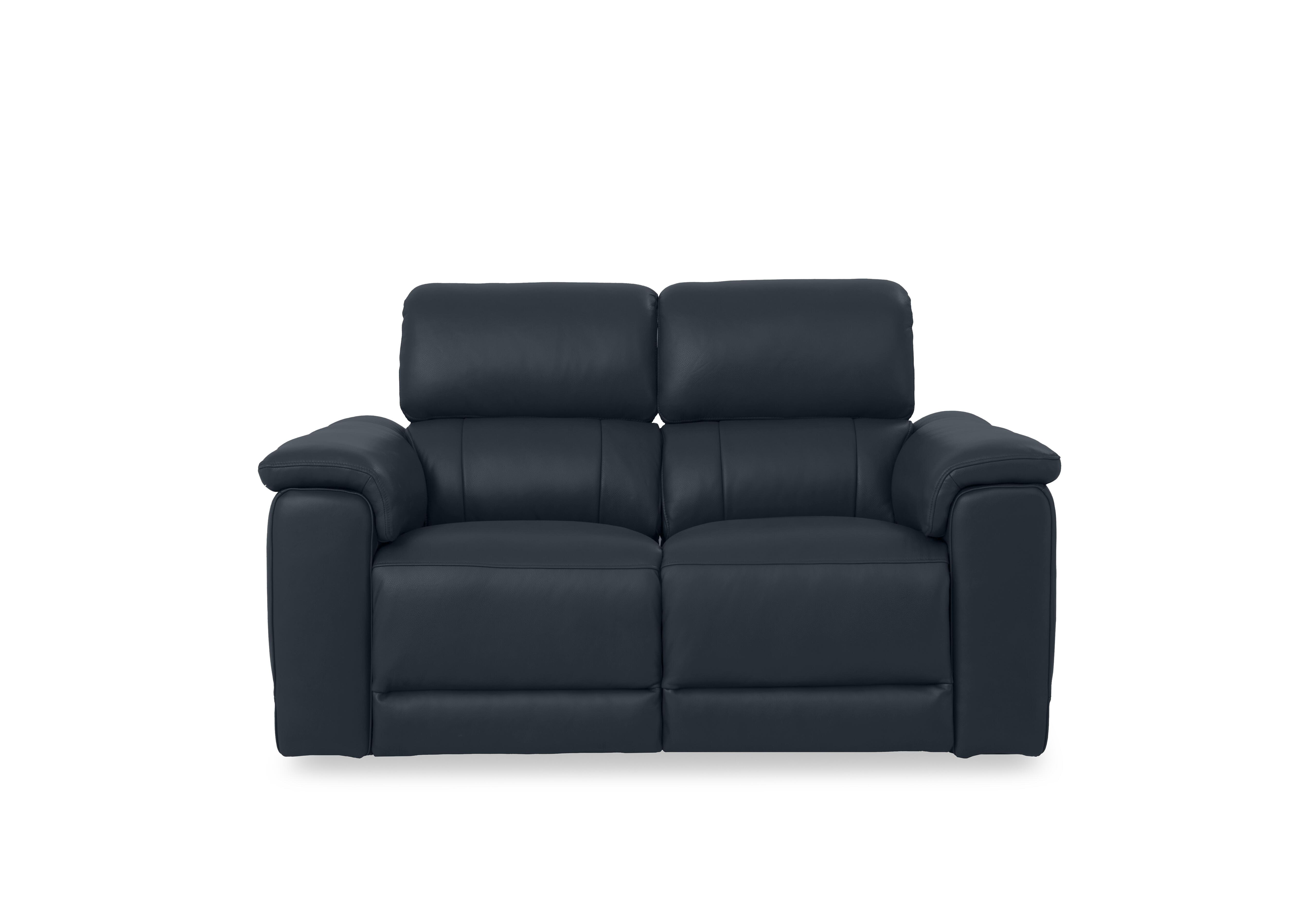 Genius Leather 2 Seater Power Recliner Sofa with Power Headrests in Oslo Navy Cat-40/24 on Furniture Village