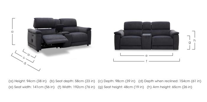 Genius Fabric 2 Seater Power Recliner Media Sofa with Power Headrest, Power Lumbar and Heated Seats in  on Furniture Village