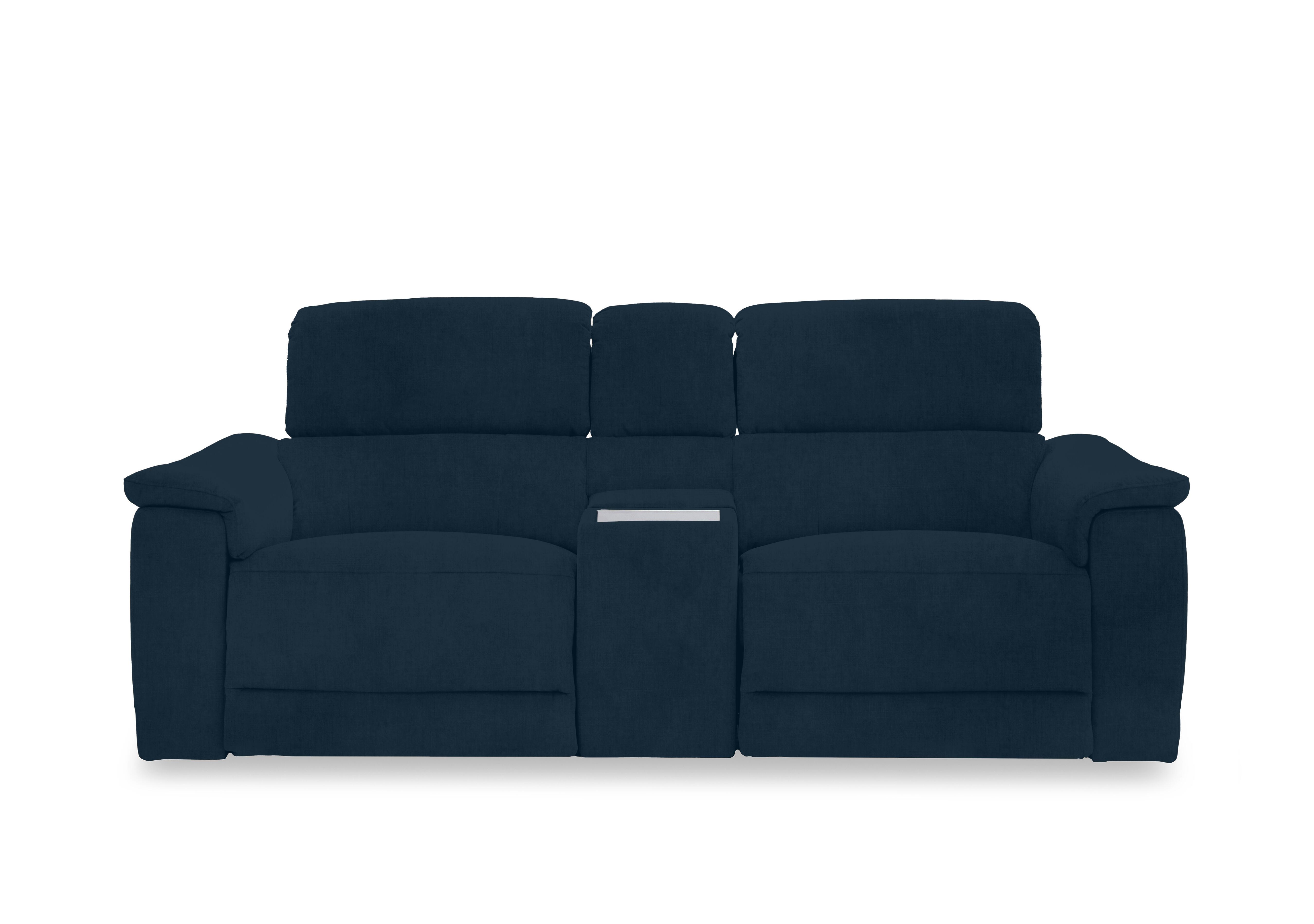 Genius Fabric 2 Seater Power Recliner Media Sofa with Power Headrest, Power Lumbar and Heated Seats in Opulence Royal 50495 on Furniture Village