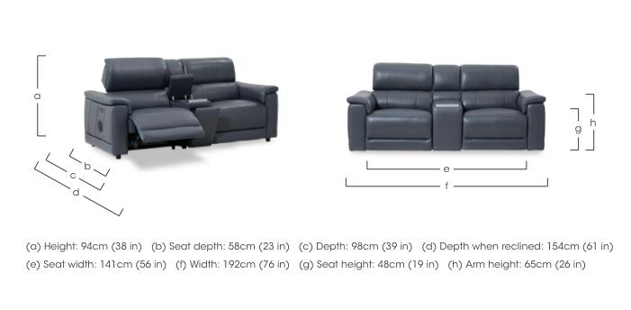 Genius Leather 2 Seater Power Recliner Media Sofa with Power Headrest, Power Lumbar and Heated Seats in  on Furniture Village