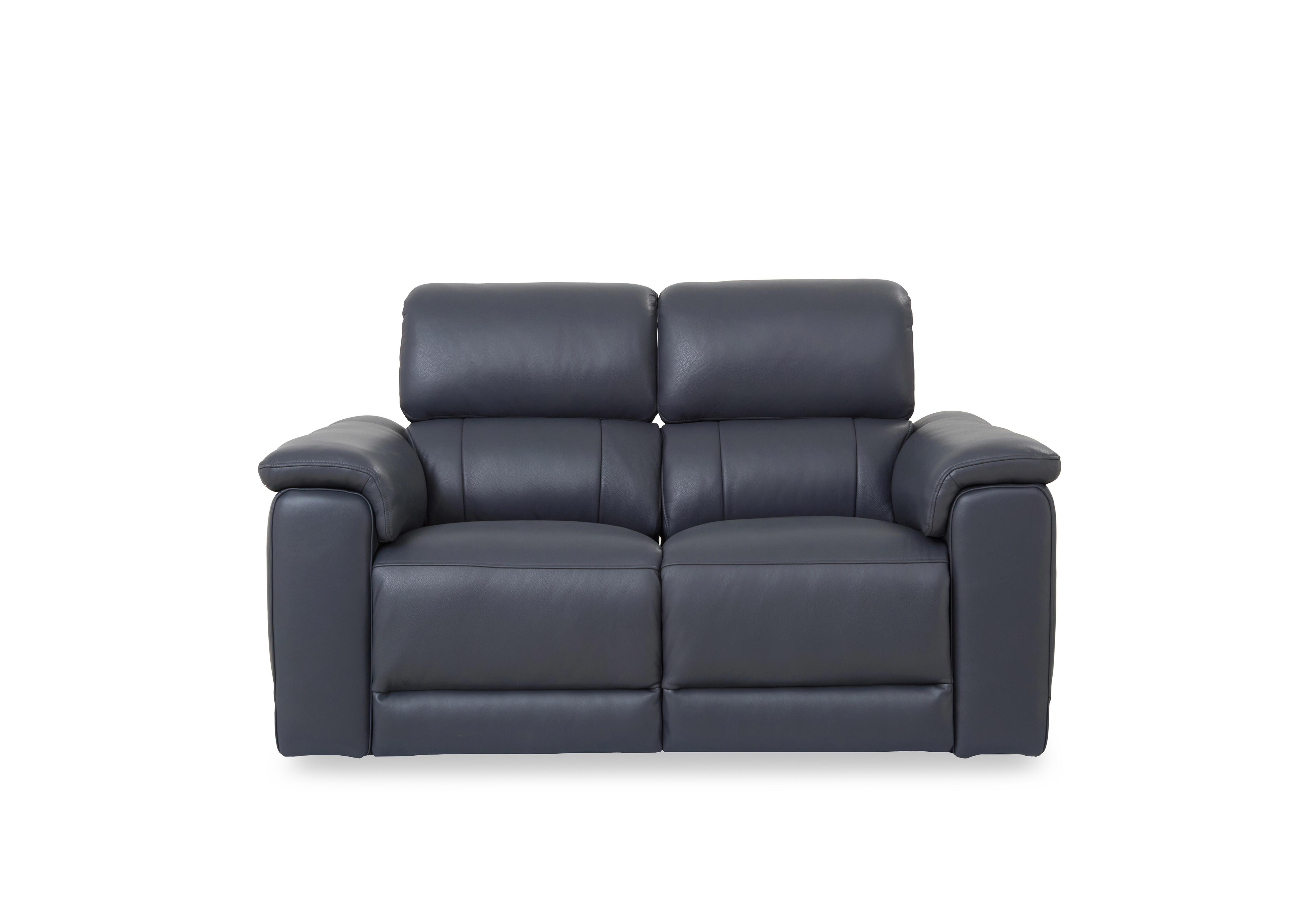 Genius Leather 2 Seater Power Recliner Sofa with Power Headrests and Bluetooth Speakers in Montana Lavender Gry Cat-60/18 on Furniture Village