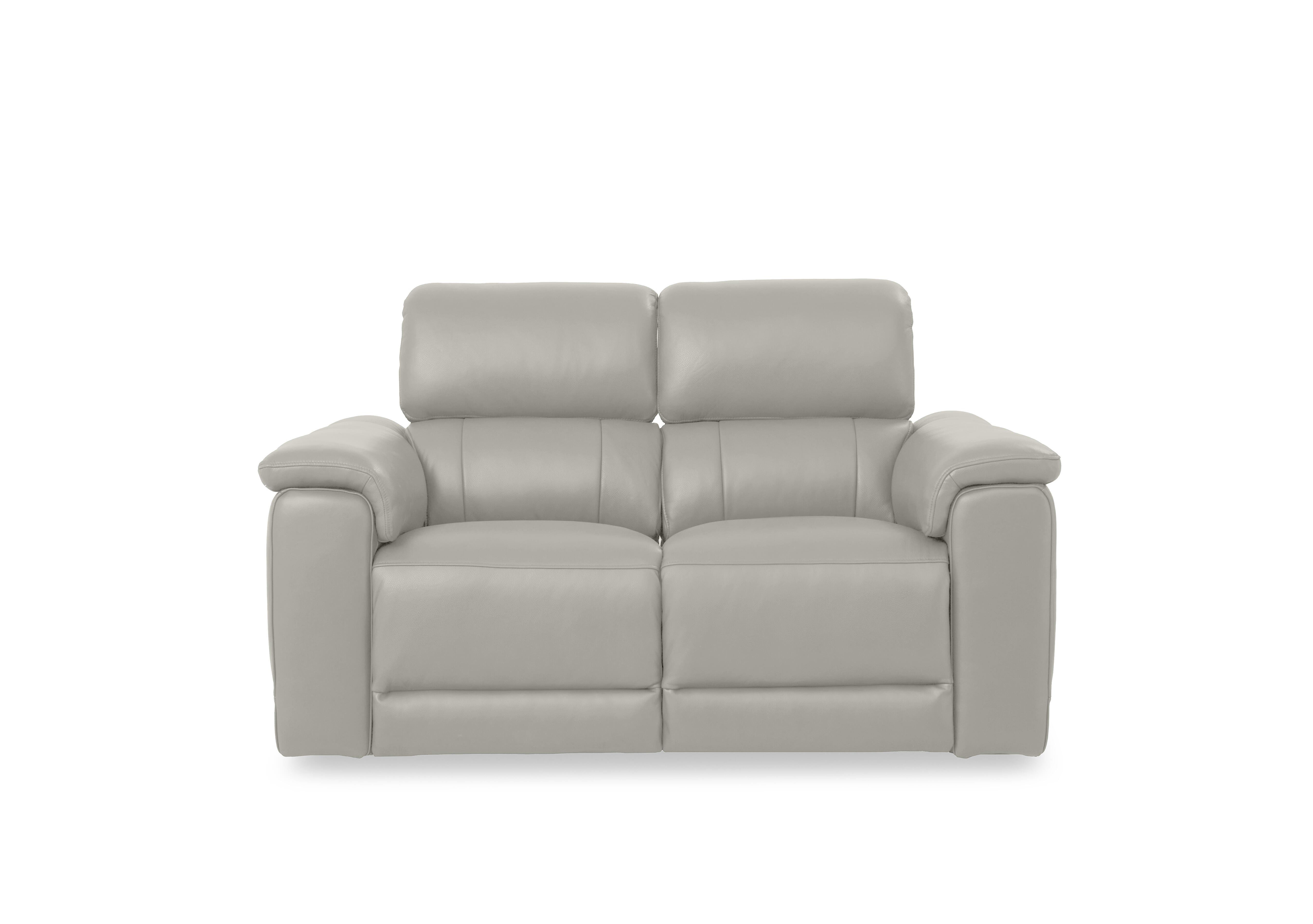 Genius Leather 2 Seater Power Recliner Sofa with Power Headrests and Bluetooth Speakers in Oslo Lead Grey Cat-40/31 on Furniture Village