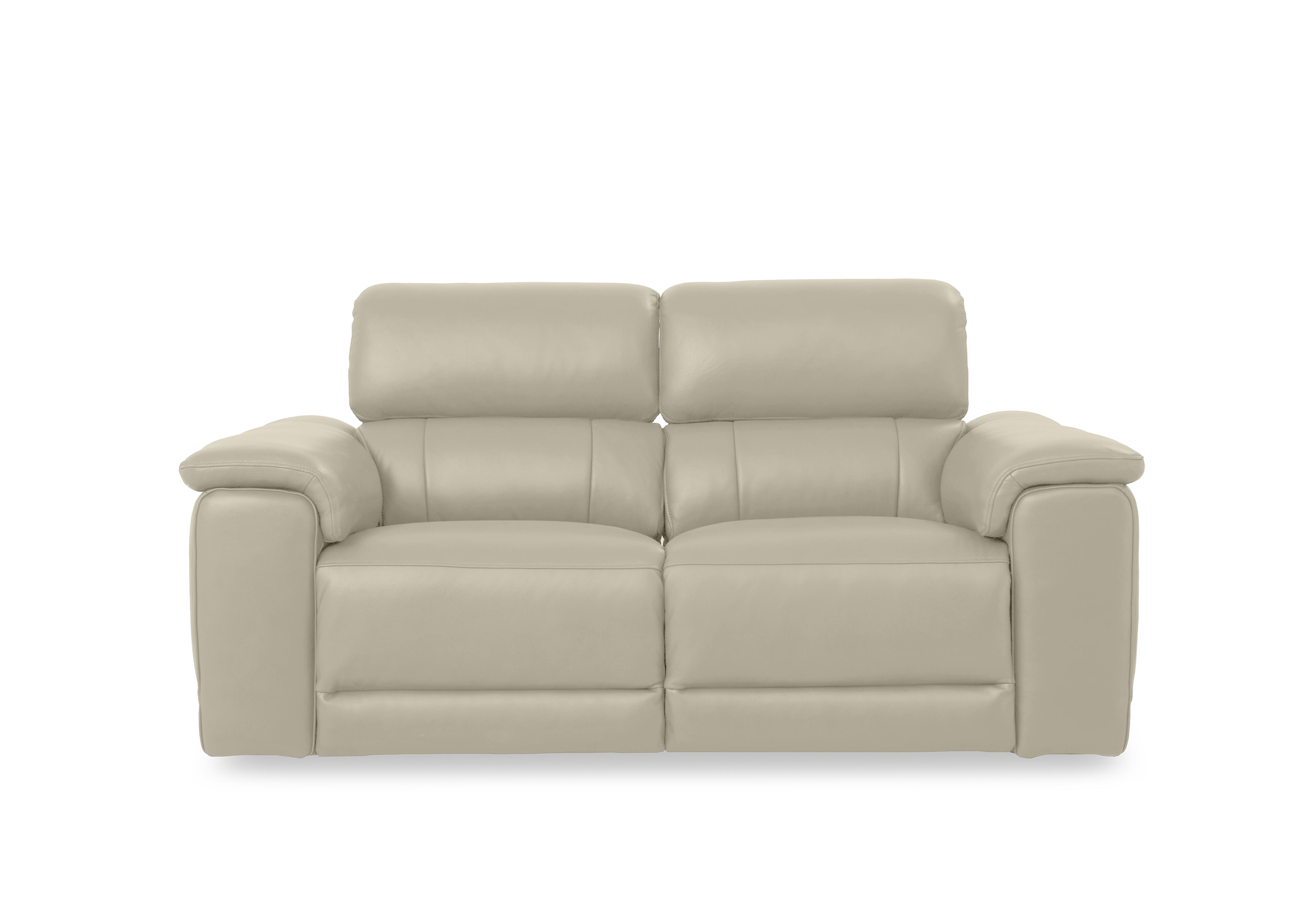 Genius Leather 3 Seater Power Recliner Sofa with Power Headrests in Montana Bone China Cat-60/05 on Furniture Village