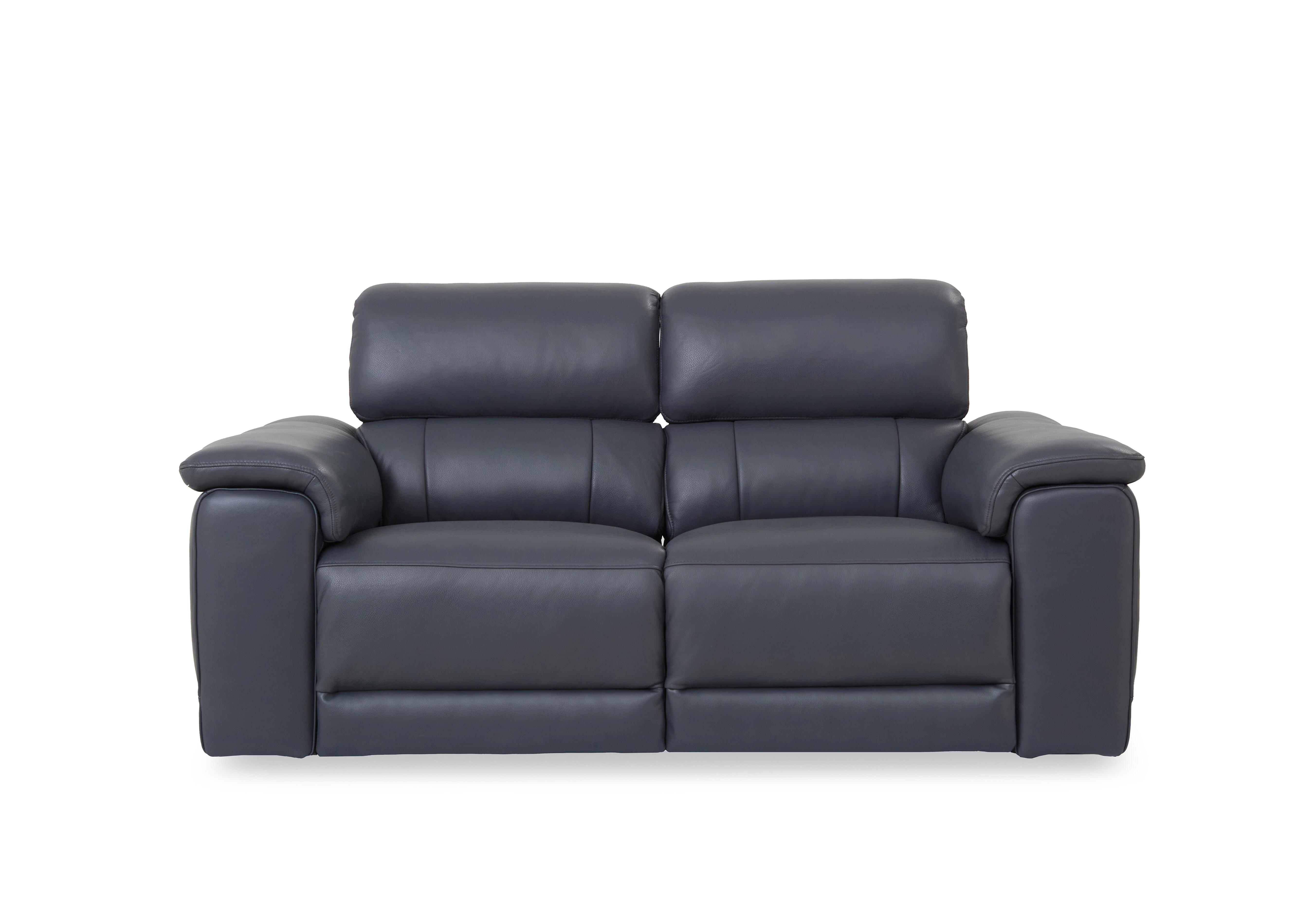 Genius Leather 3 Seater Power Recliner Sofa with Power Headrests in Montana Lavender Gry Cat-60/18 on Furniture Village