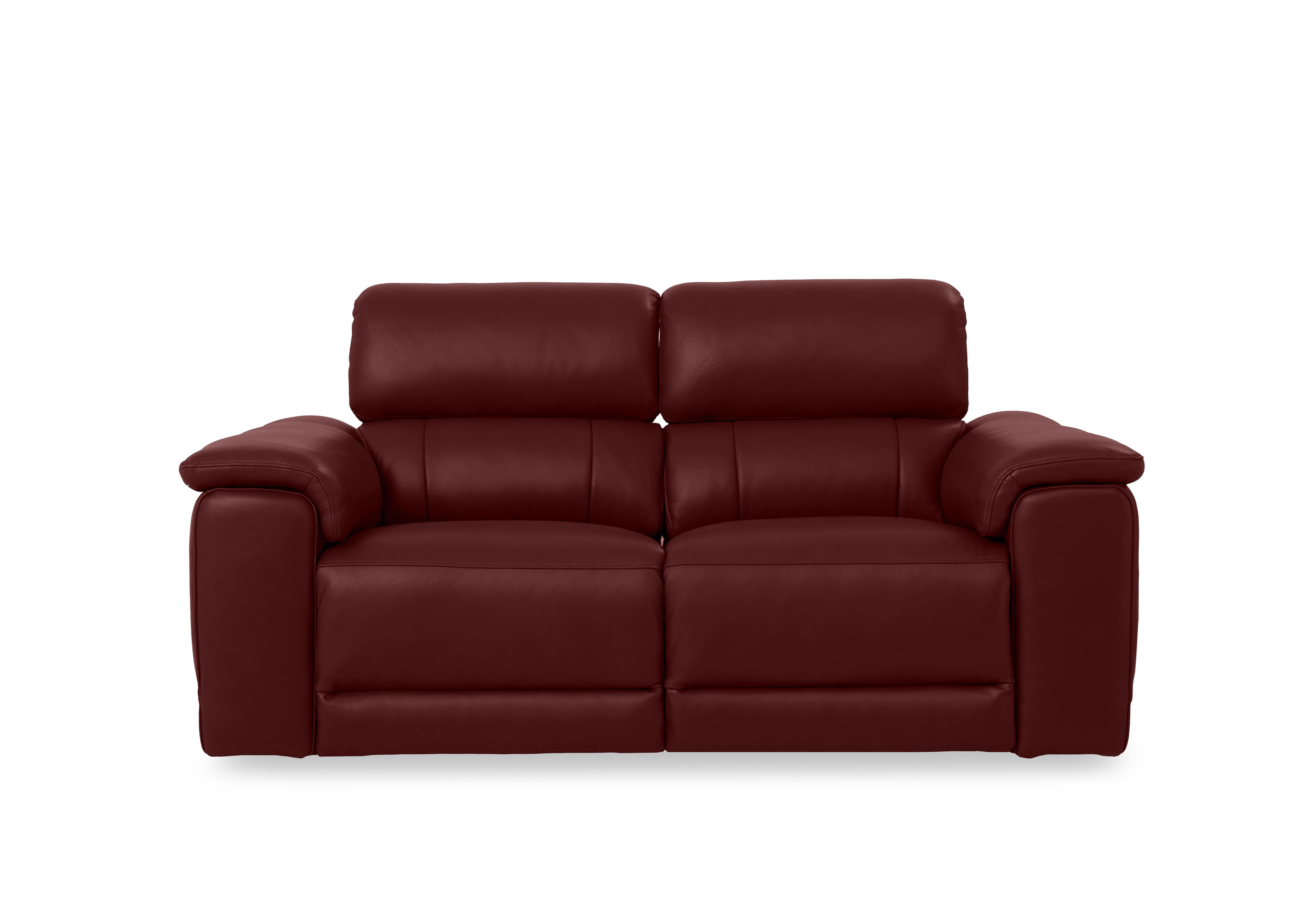 Genius Leather 3 Seater Power Recliner Sofa with Power Headrests in Montana Ruby Cat-60/15 on Furniture Village