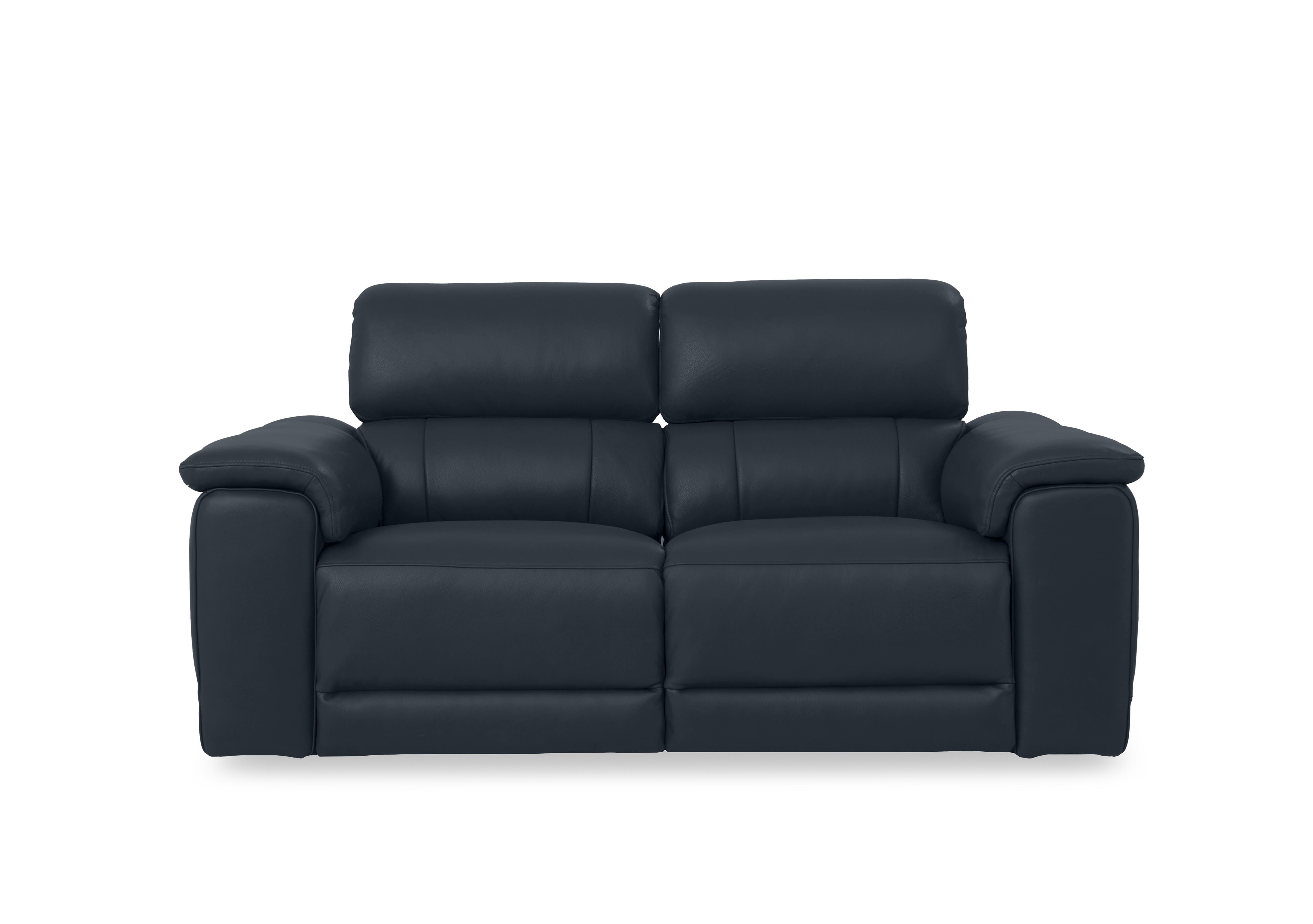 Genius Leather 3 Seater Power Recliner Sofa with Power Headrests in Oslo Navy Cat-40/24 on Furniture Village