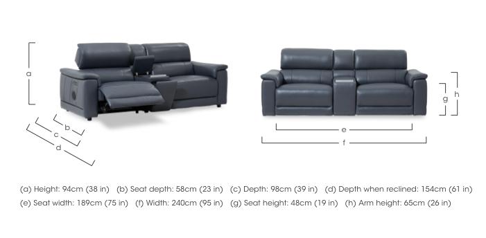 Genius Leather 3 Seater Power Recliner Media Sofa with Power Headrests, Power Lumbar and Heated Seats in  on Furniture Village