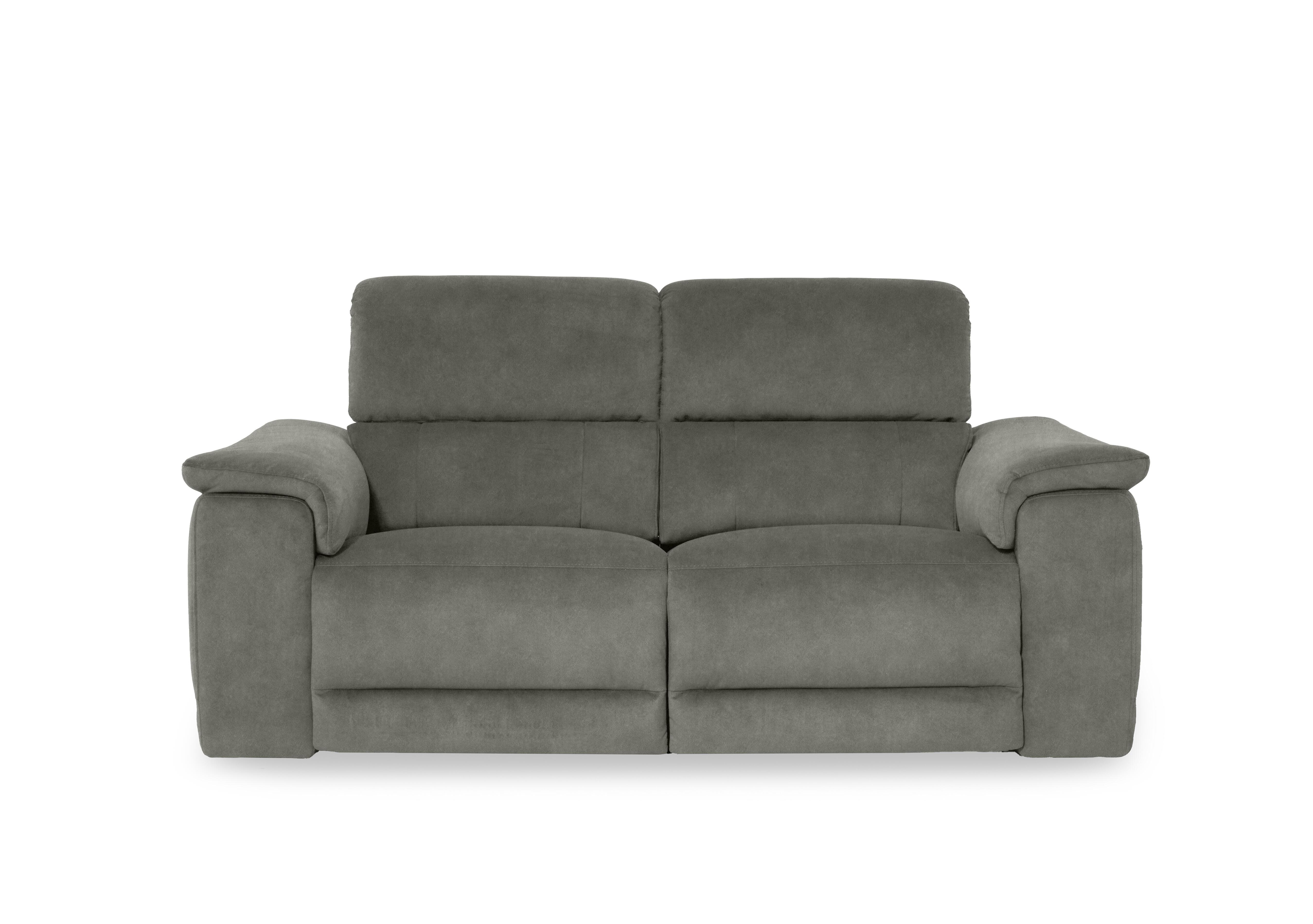 Genius Fabric 3 Seater Power Recliner Sofa with Power Headrest and Bluetooth Speakers in Marble Stone 18176 on Furniture Village