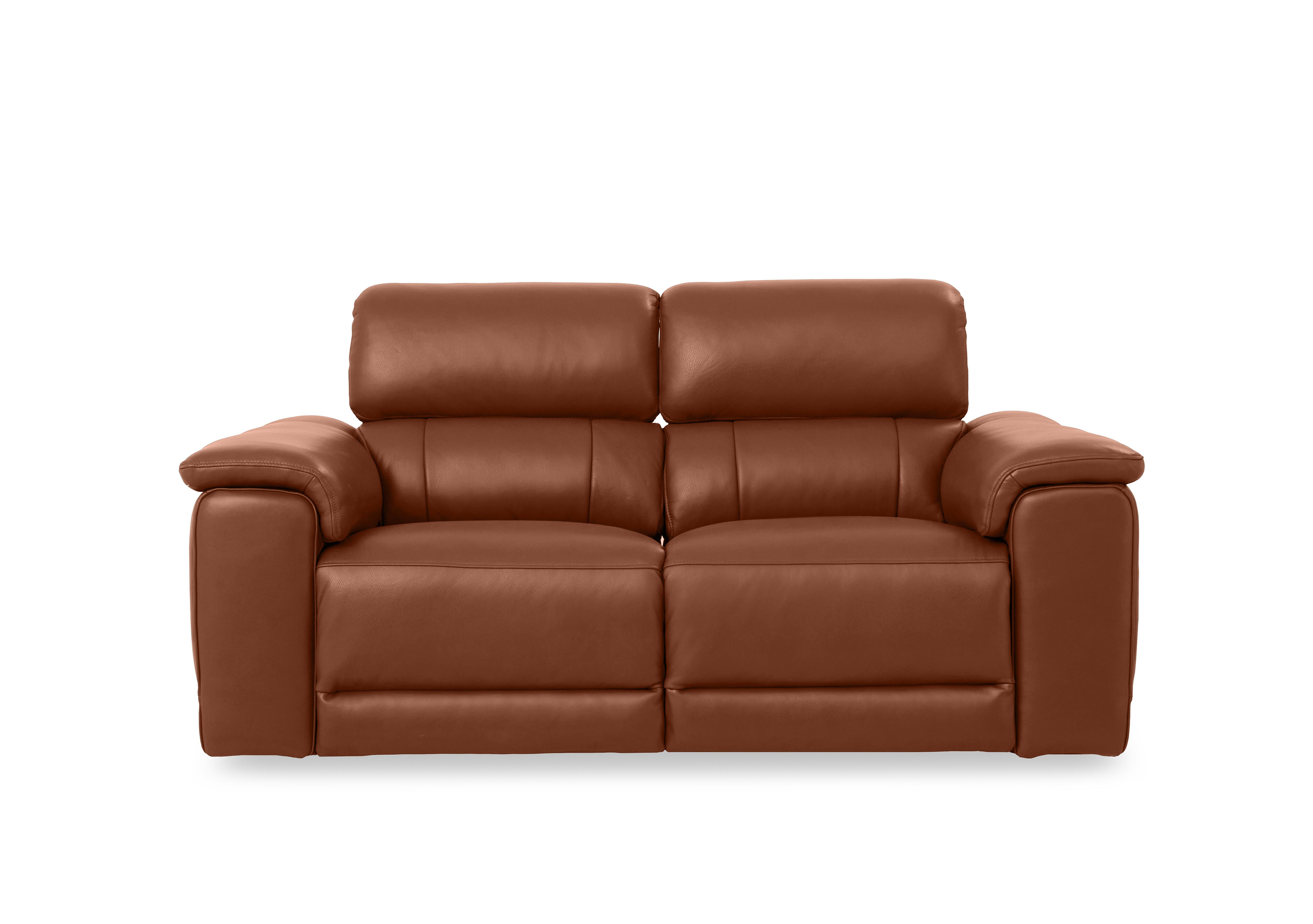 Genius Leather 3 Seater Power Recliner Sofa with Power Headrest and Bluetooth Speakers in Montana Butterscotch Cat-60/07 on Furniture Village