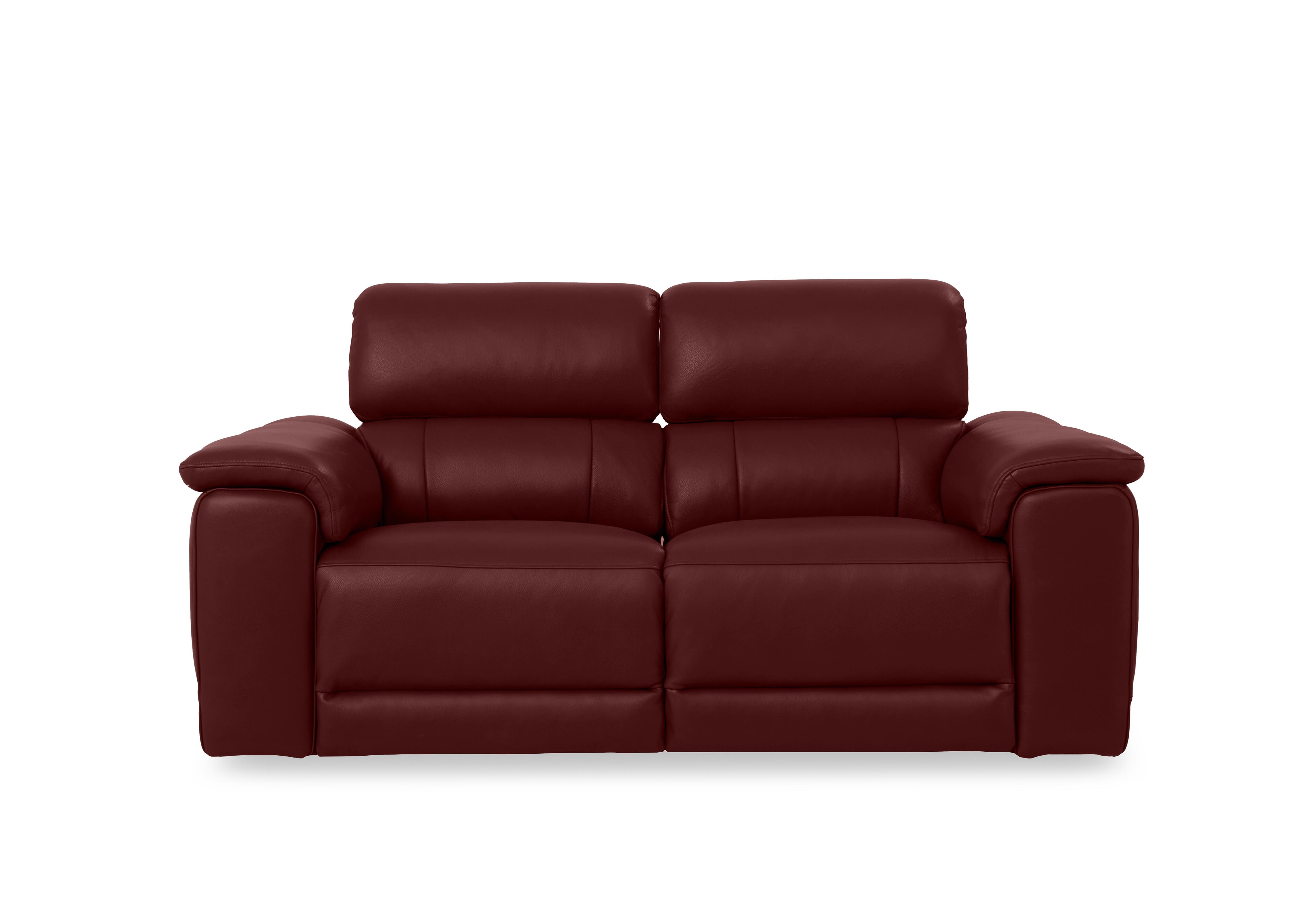 Genius Leather 3 Seater Power Recliner Sofa with Power Headrest and Bluetooth Speakers in Montana Ruby Cat-60/15 on Furniture Village