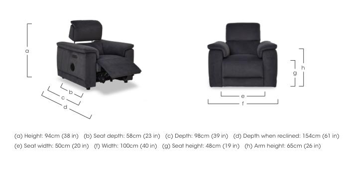 Genius Fabric Power Recliner Chair with Power Headrest and Bluetooth Speakers in  on Furniture Village