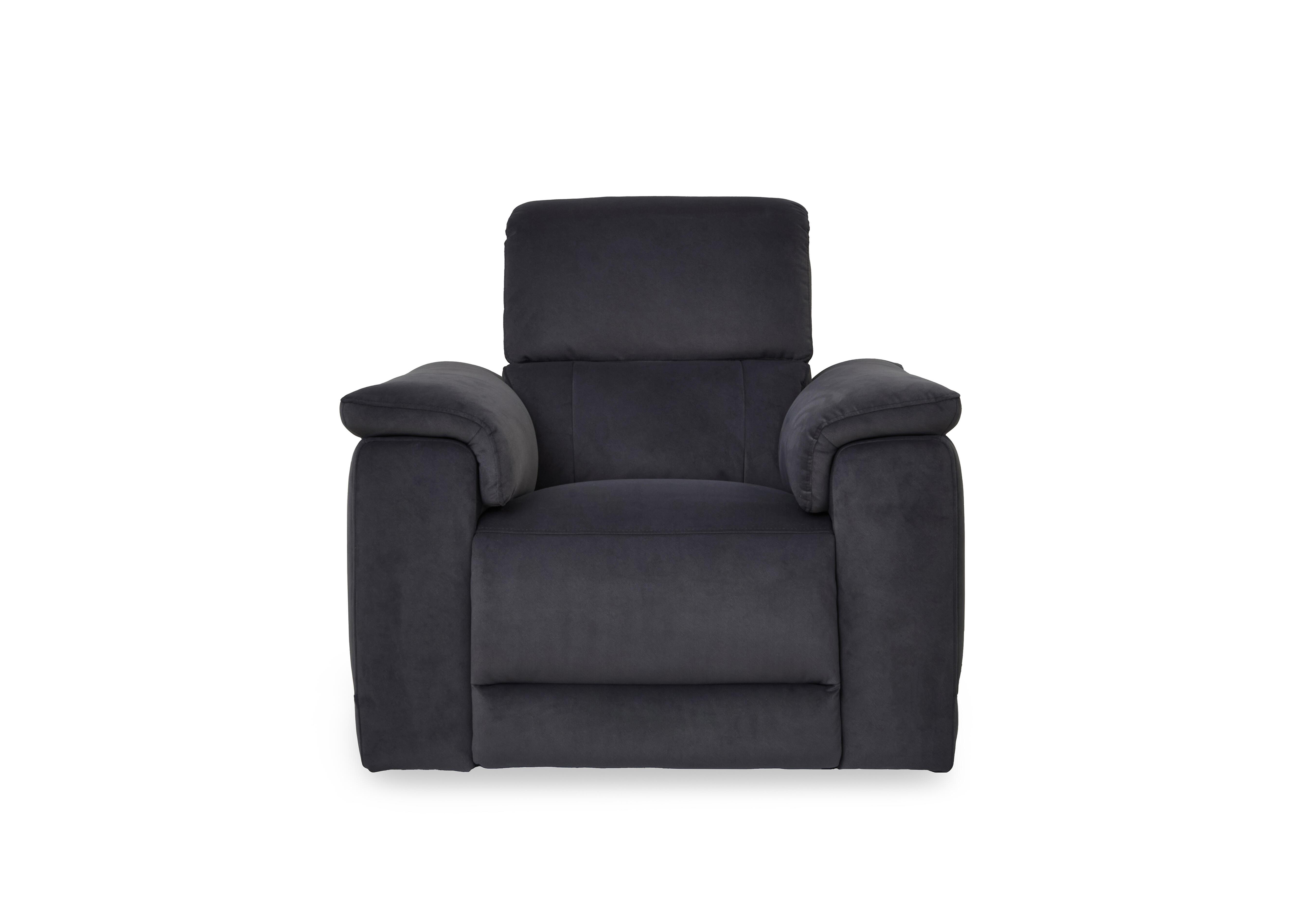 Genius Fabric Power Recliner Chair with Power Headrest and Bluetooth Speakers in Bella Iron Grey 43460 on Furniture Village
