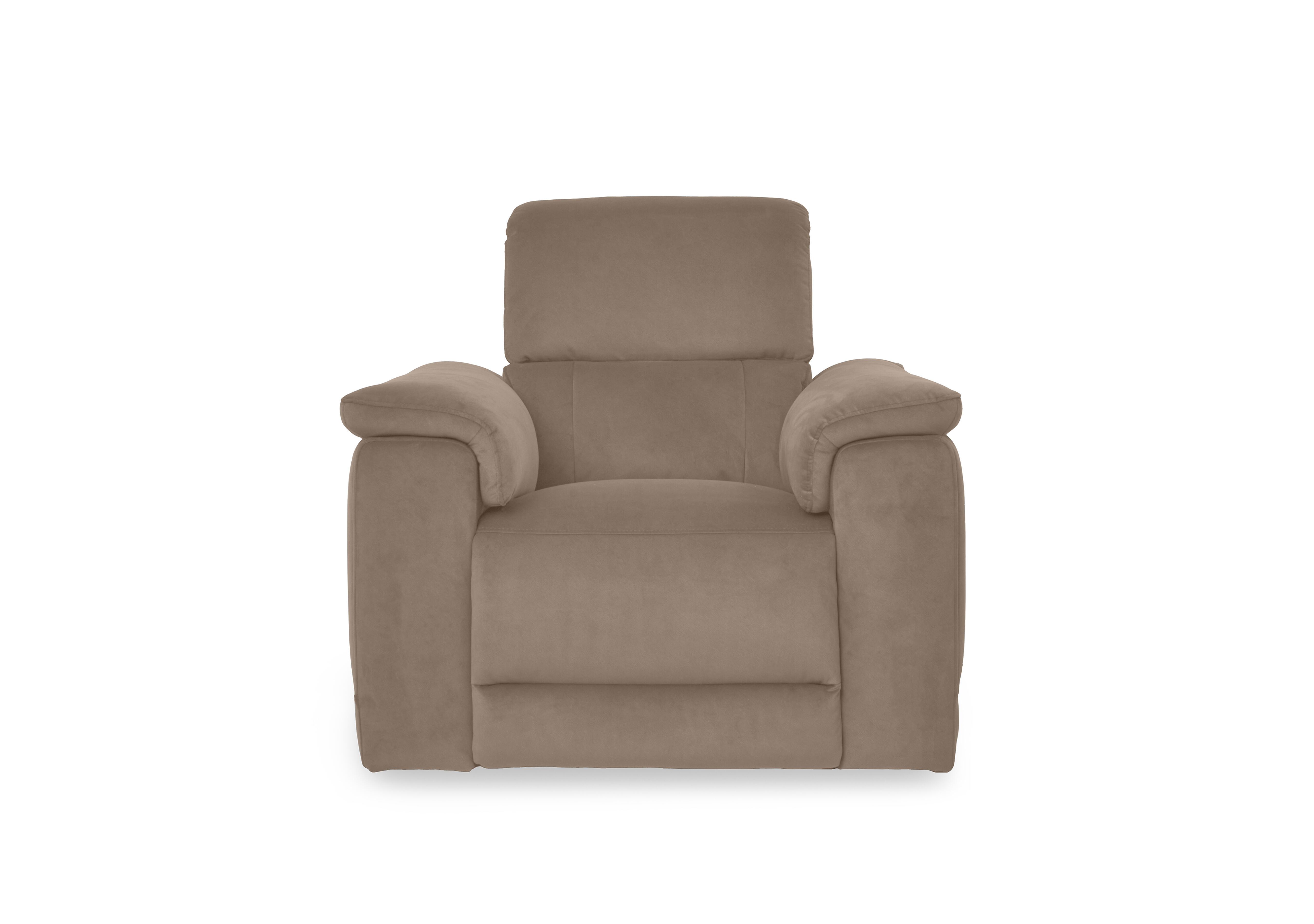 Genius Fabric Power Recliner Chair with Power Headrest and Bluetooth Speakers in Bella Latte 43170 on Furniture Village