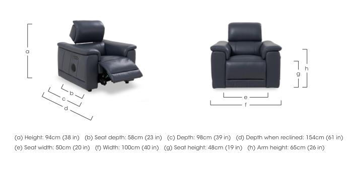 Genius Leather Power Recliner Chair with Power Headrest and Bluetooth Speakers in  on Furniture Village