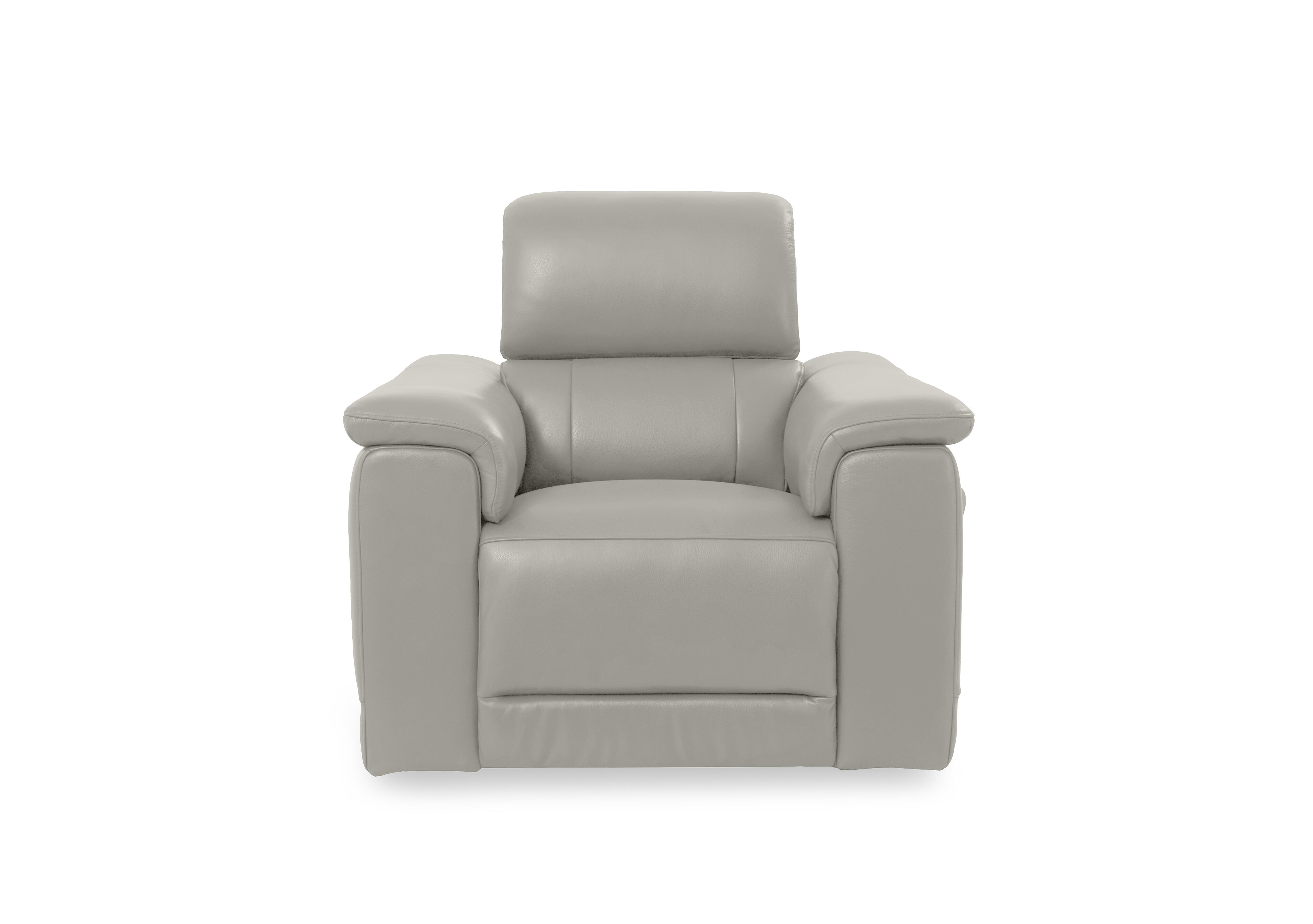 Genius Leather Power Recliner Chair with Power Headrest and Bluetooth Speakers in Oslo Lead Grey Cat-40/31 on Furniture Village