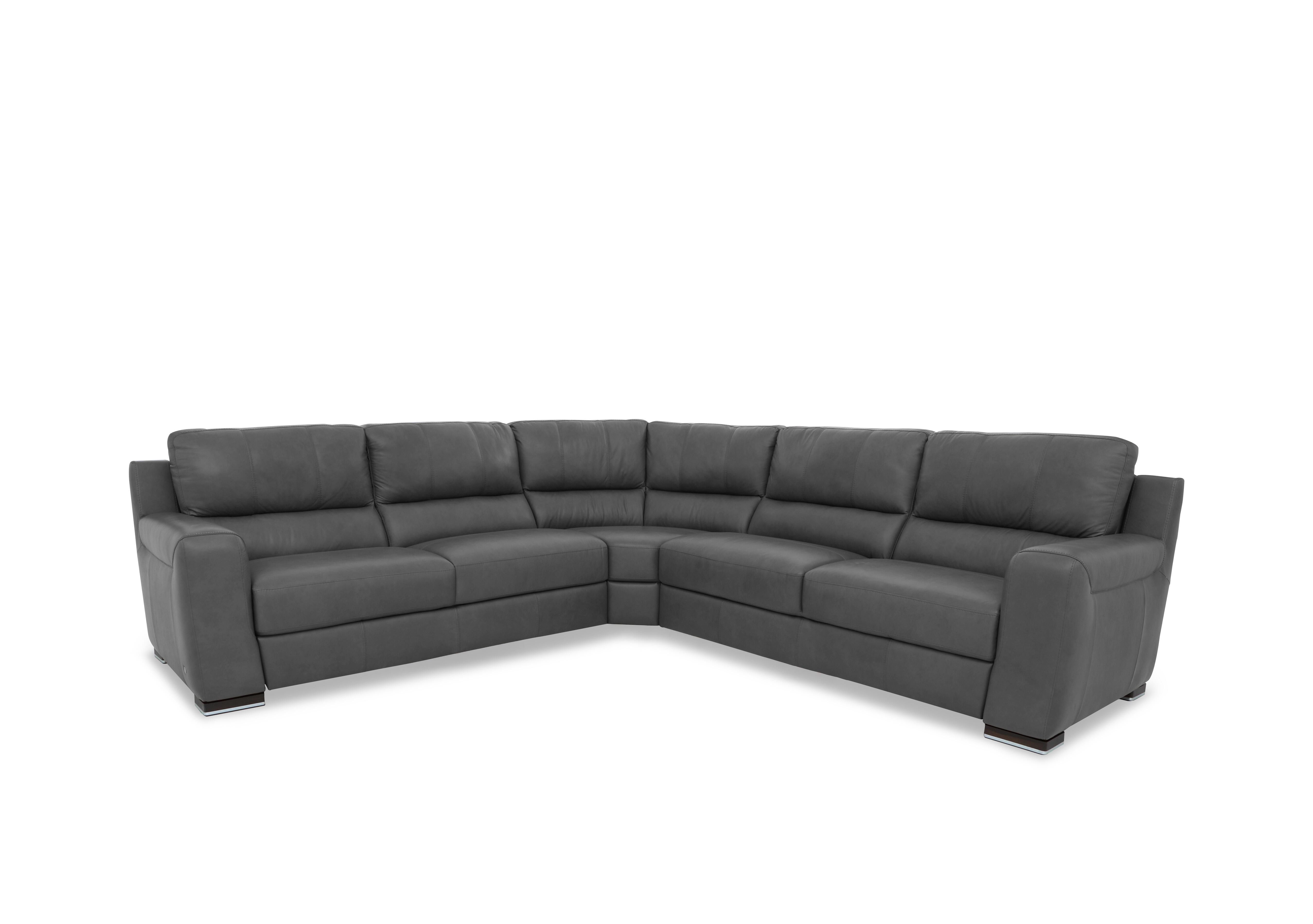 Viali Leather Large Corner Sofa in Tatto Dark Grey 4382 on Furniture Village