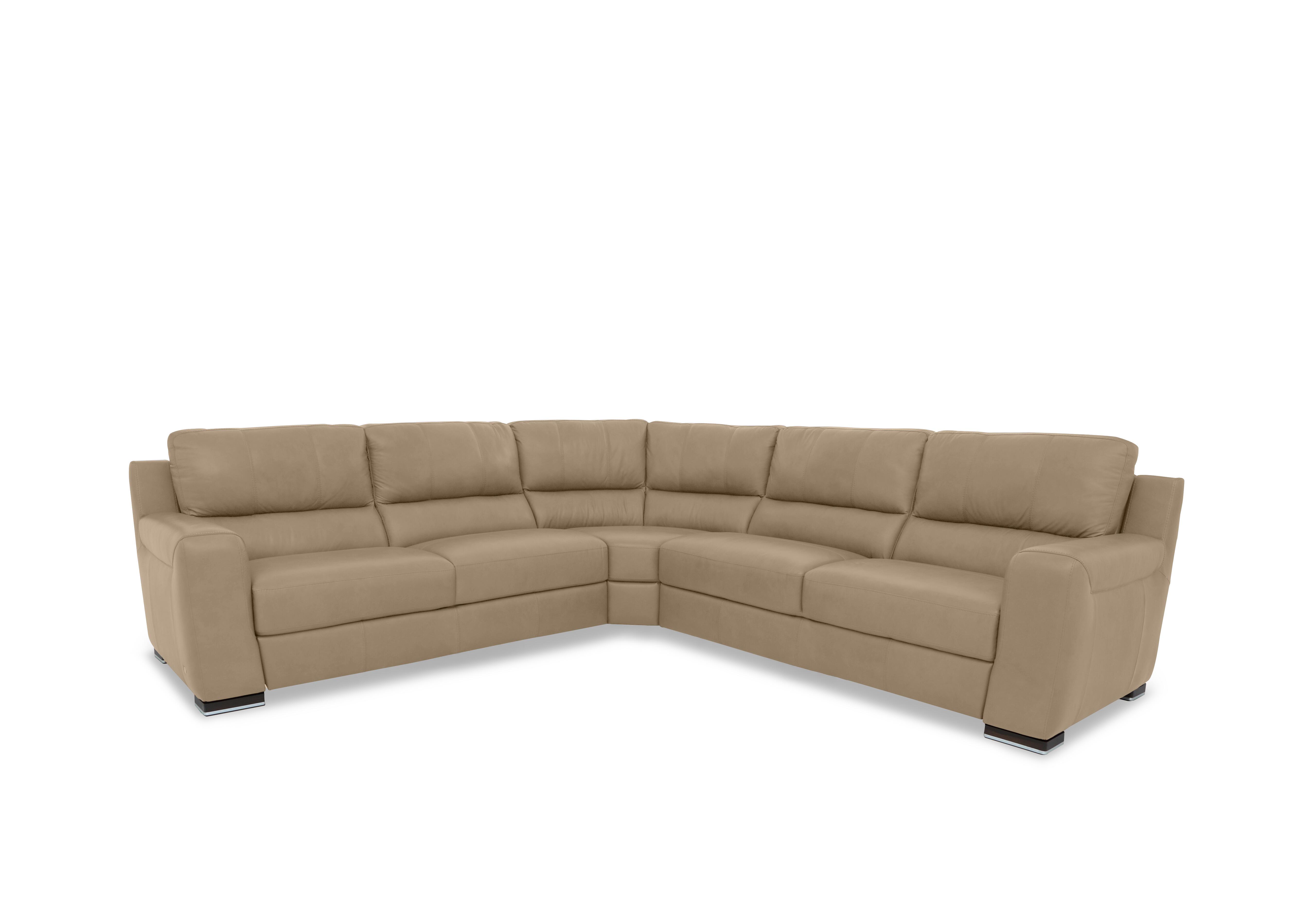Viali Leather Large Corner Sofa in Tatto Macchiato 4375 on Furniture Village