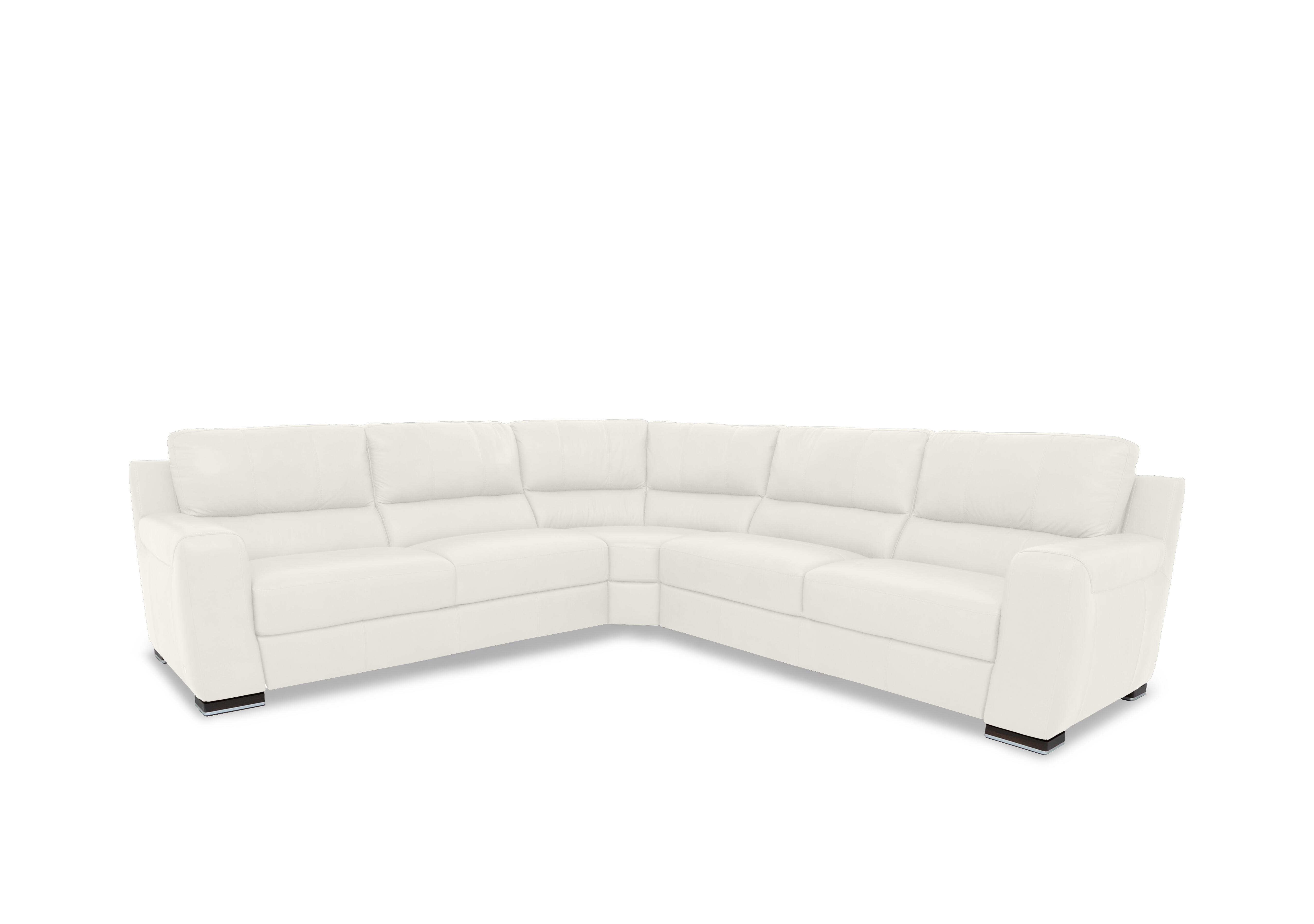 Viali Leather Large Corner Sofa in Tatto White 4378 on Furniture Village