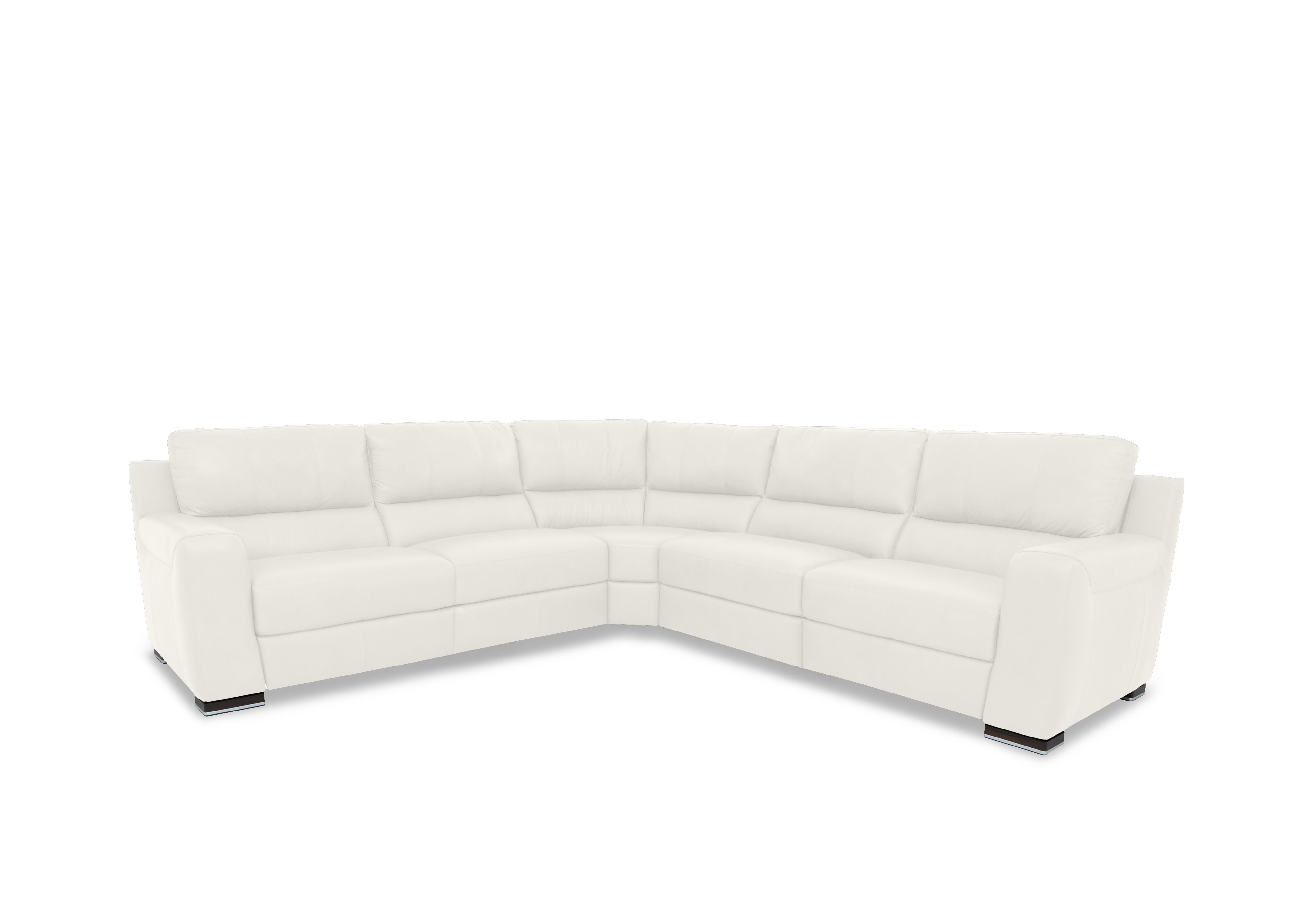 Viali Leather Large Corner Sofa in Tatto White 4378 on Furniture Village
