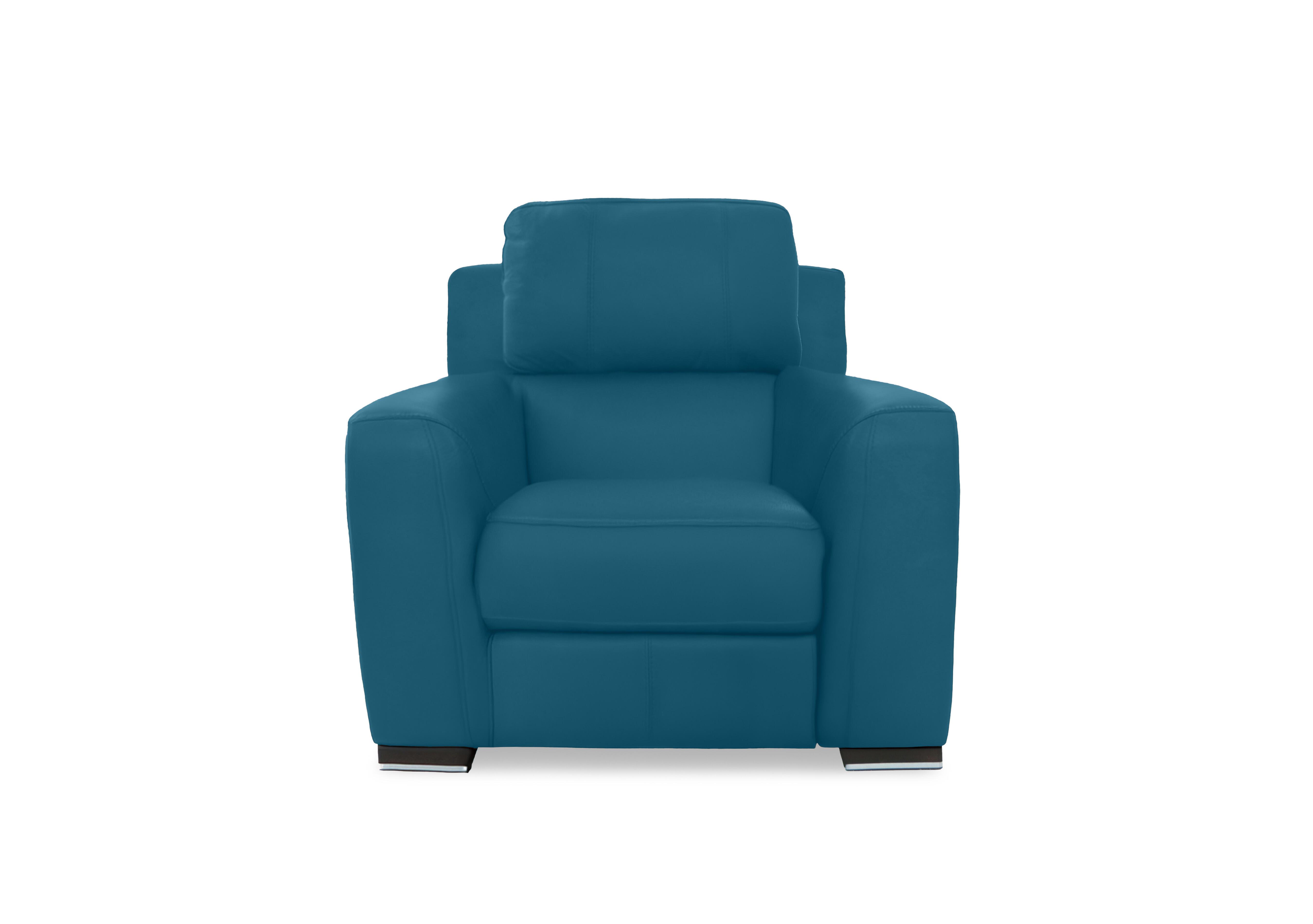 Viali Leather Chair in Cometa Avio 2875 on Furniture Village