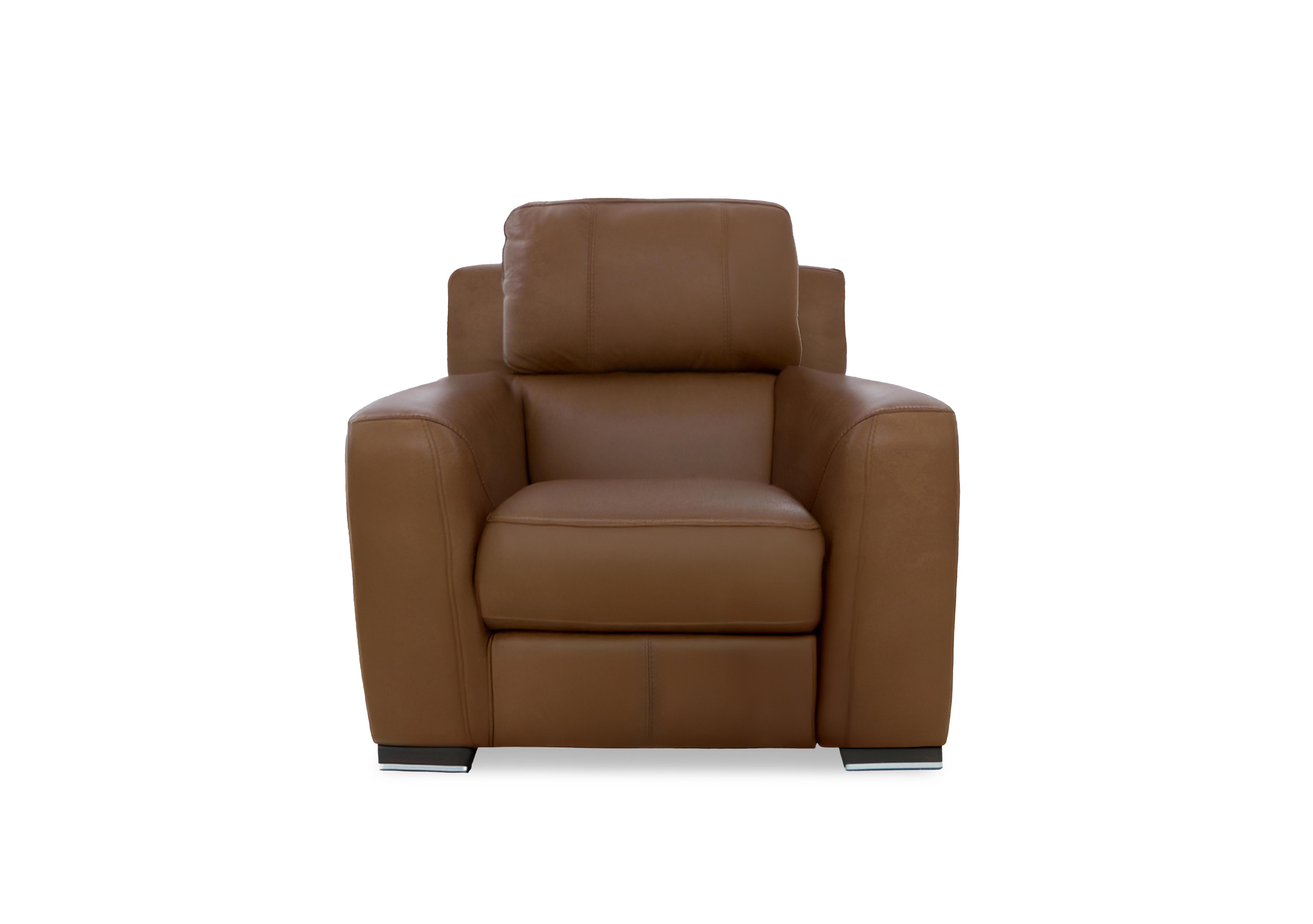 Viali Leather Chair in Cometa Bark 2877 on Furniture Village