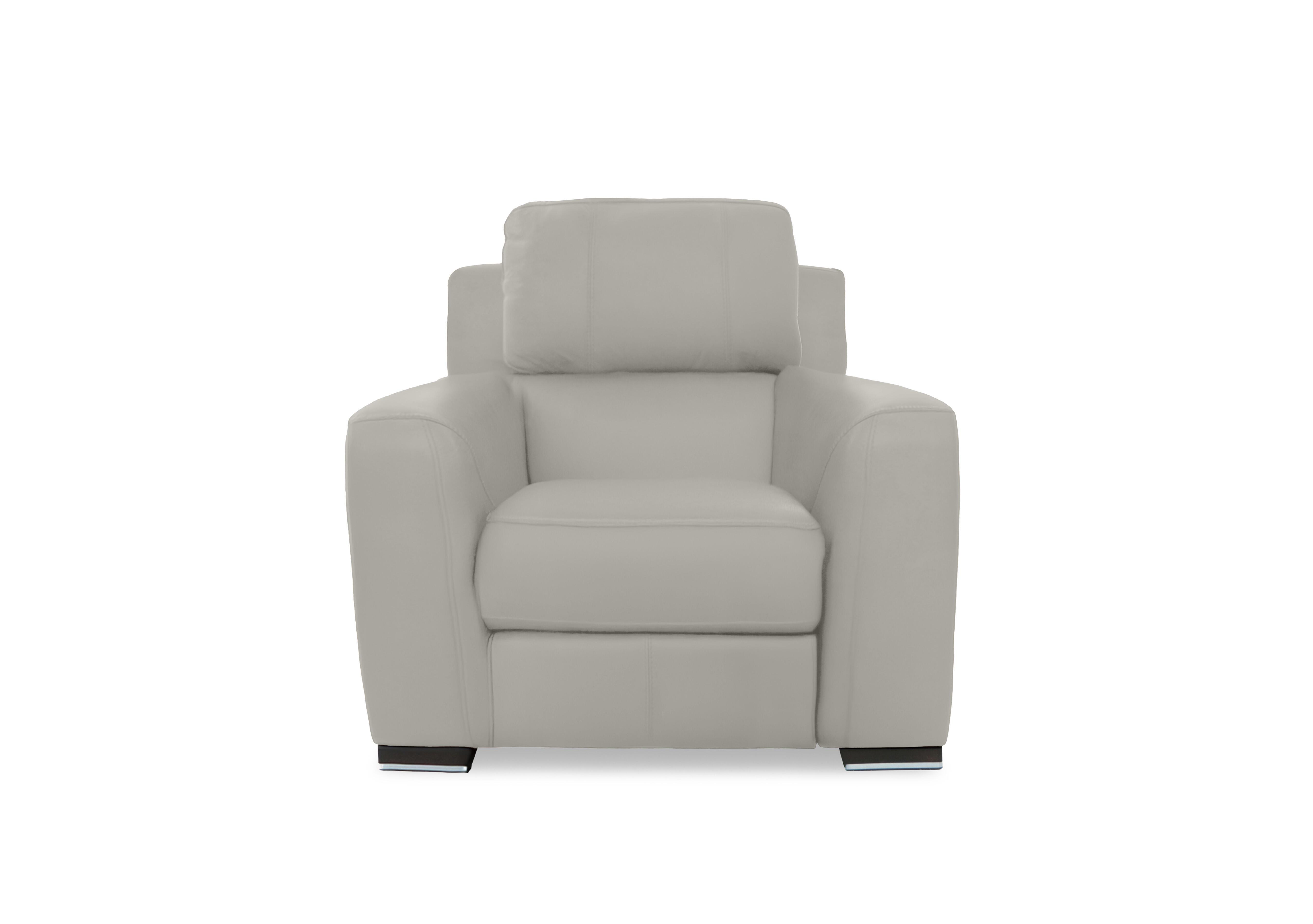 Viali Leather Chair in Cometa Turtledove 2872 on Furniture Village