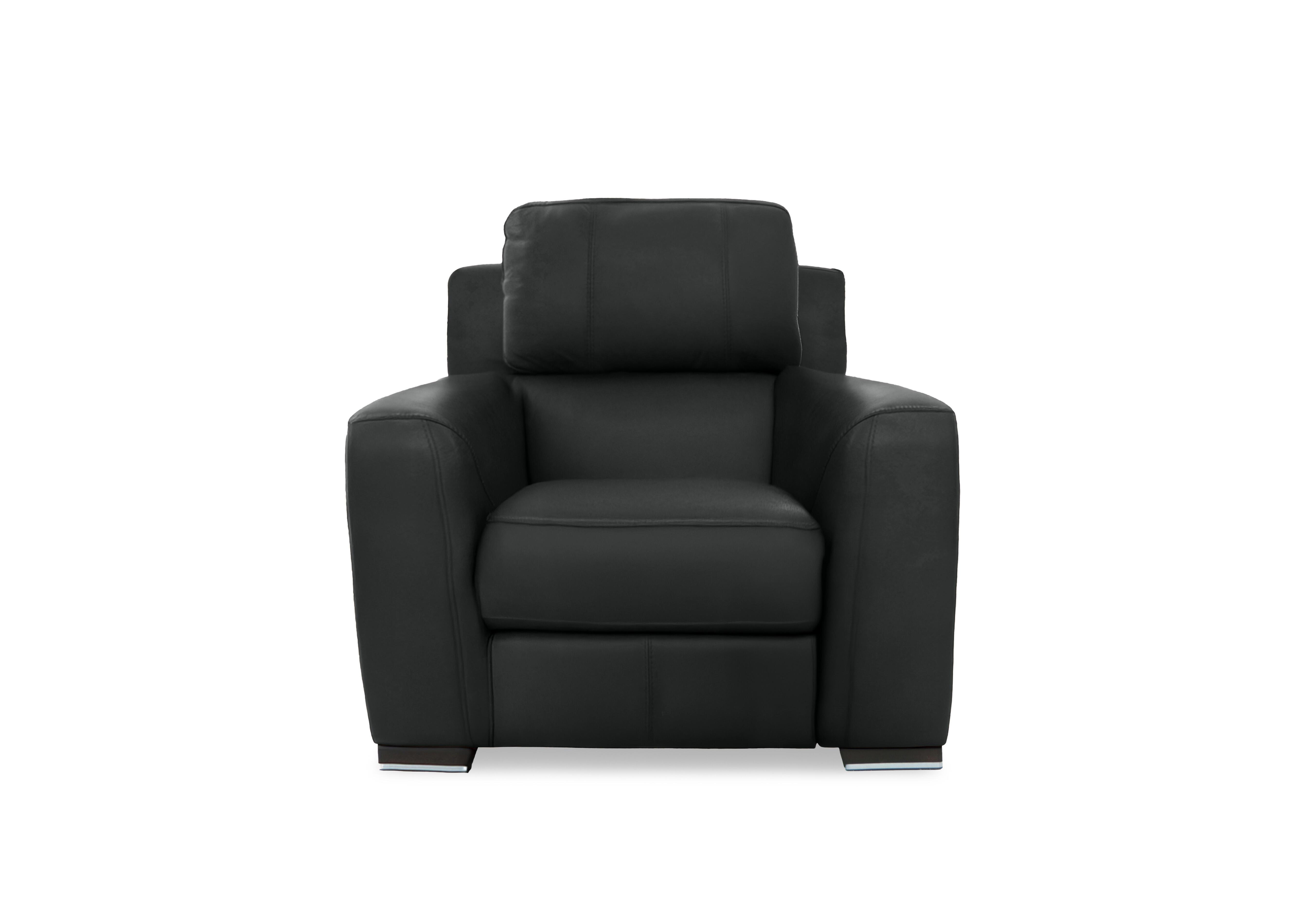 Viali Leather Chair in Tatto Black 4381 on Furniture Village