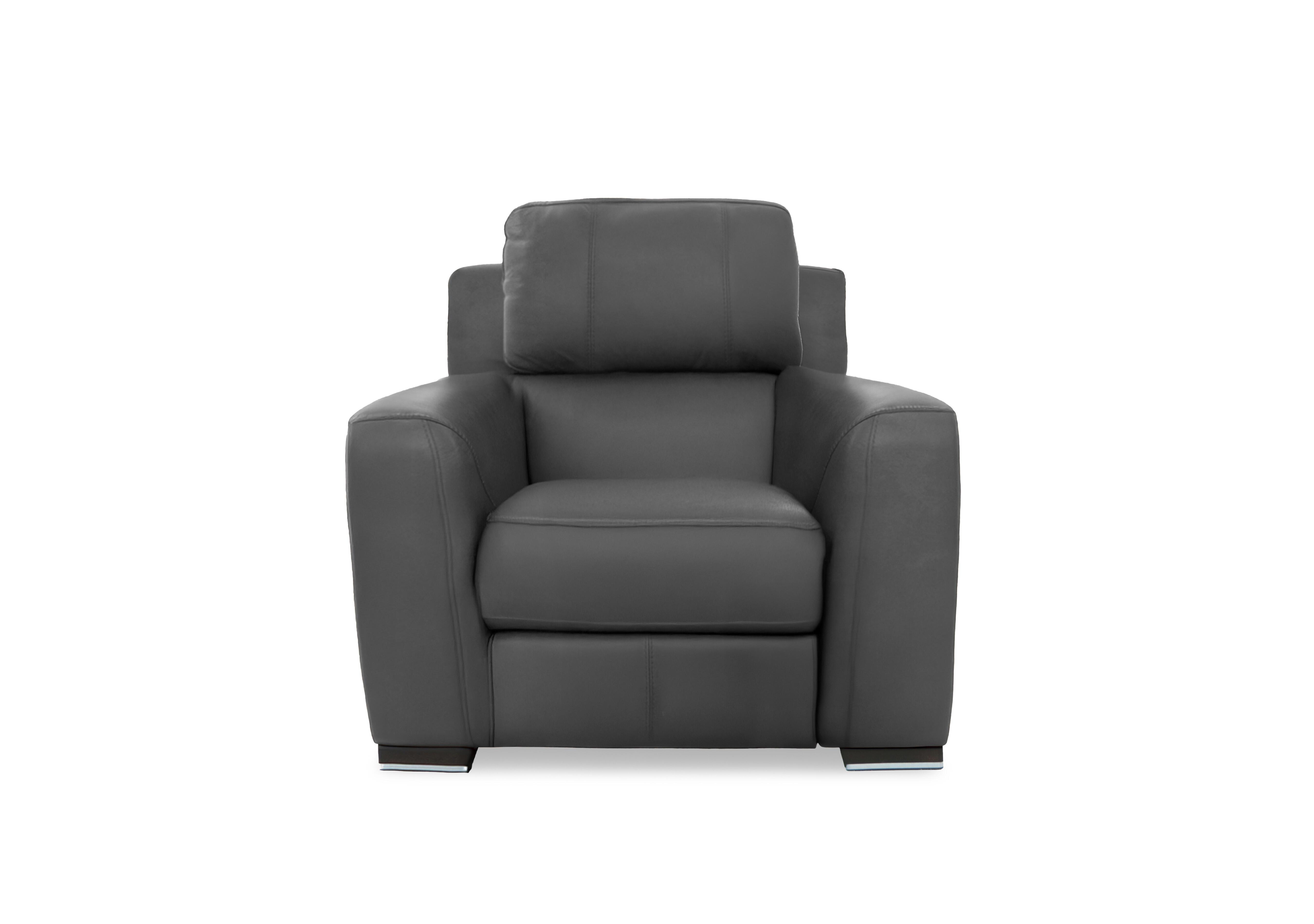 Viali Leather Chair in Tatto Dark Grey 4382 on Furniture Village