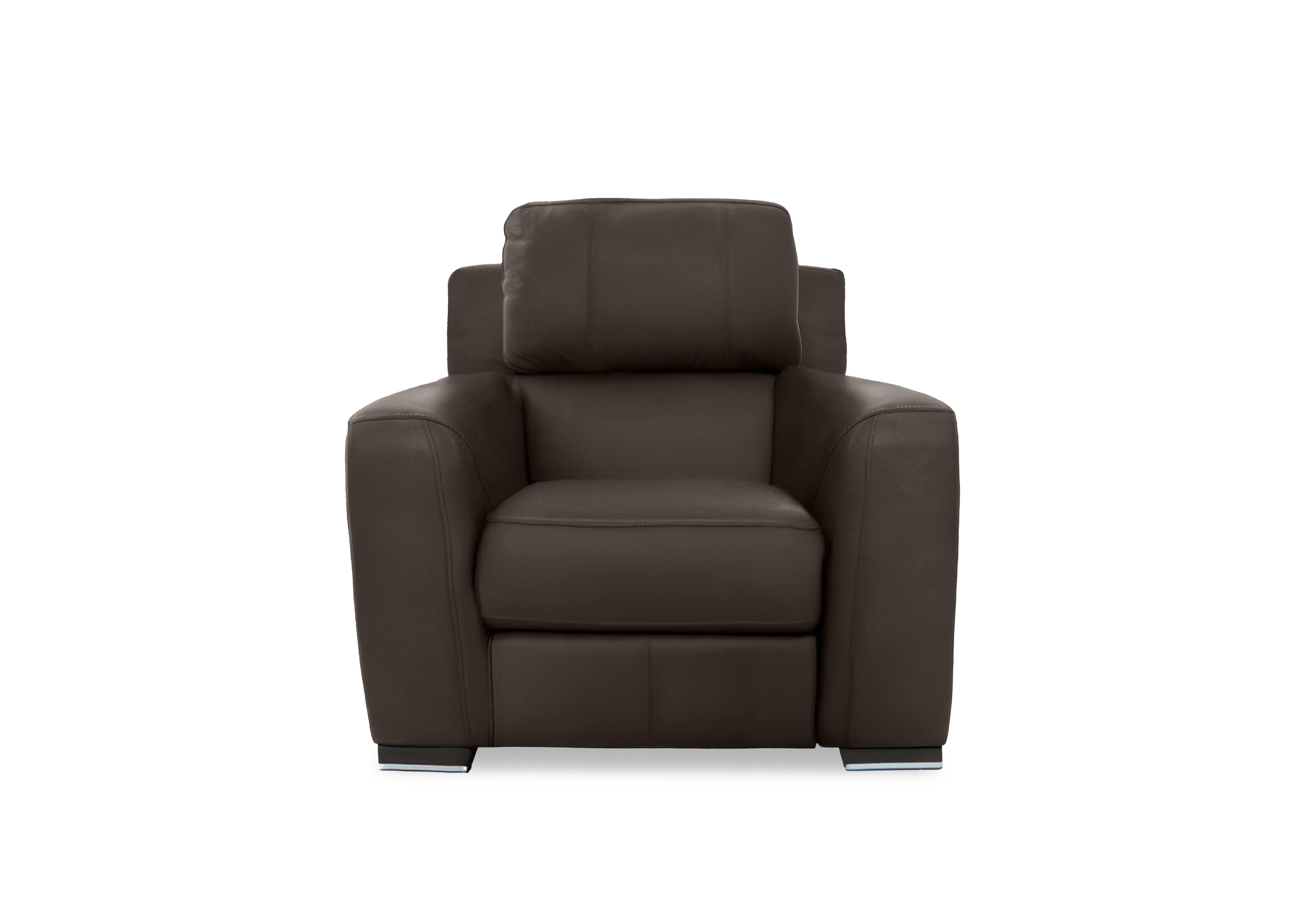 Viali Leather Chair in Tatto Grey 4370 on Furniture Village
