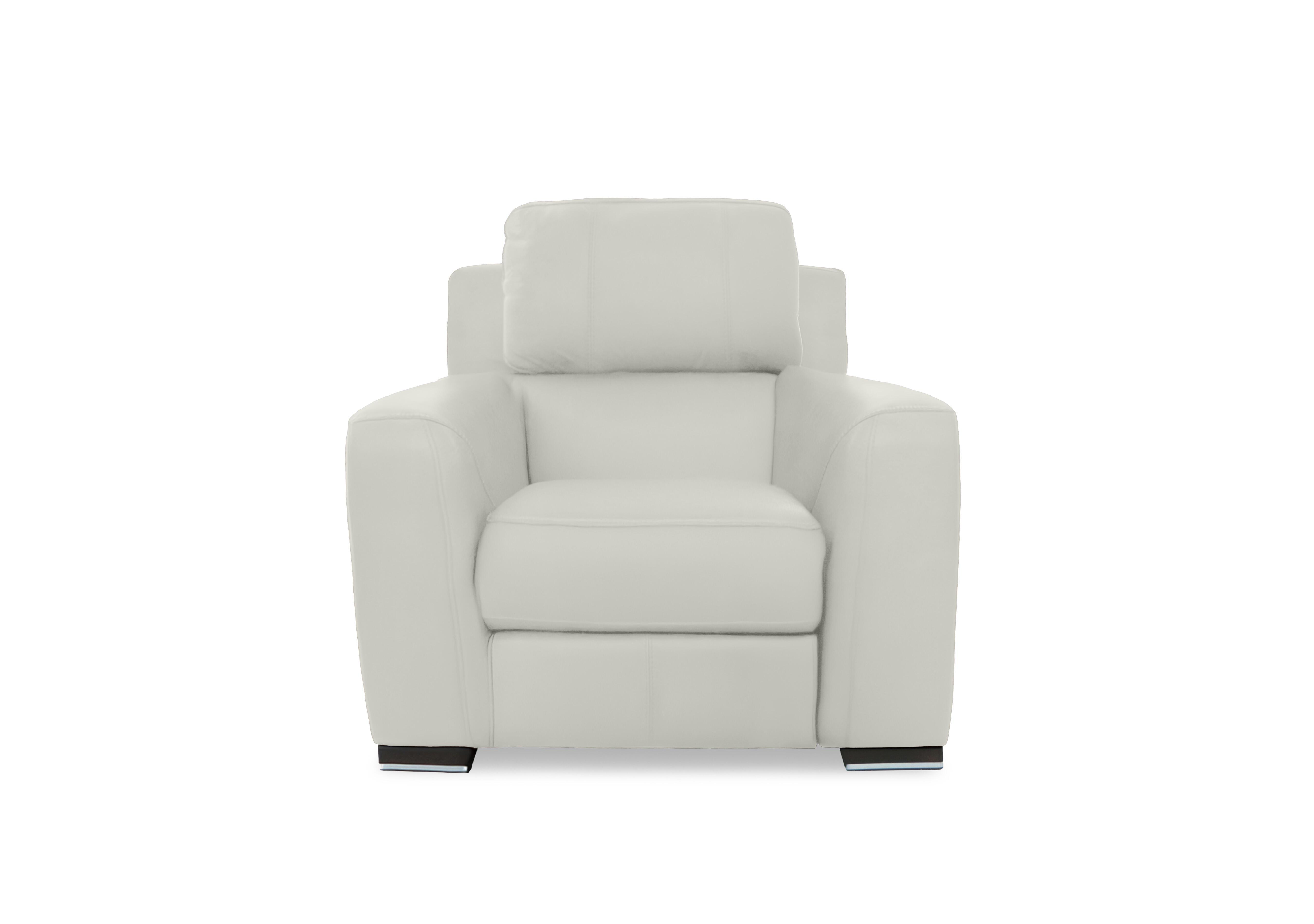Viali Leather Chair in Tatto Light Grey 4373 on Furniture Village