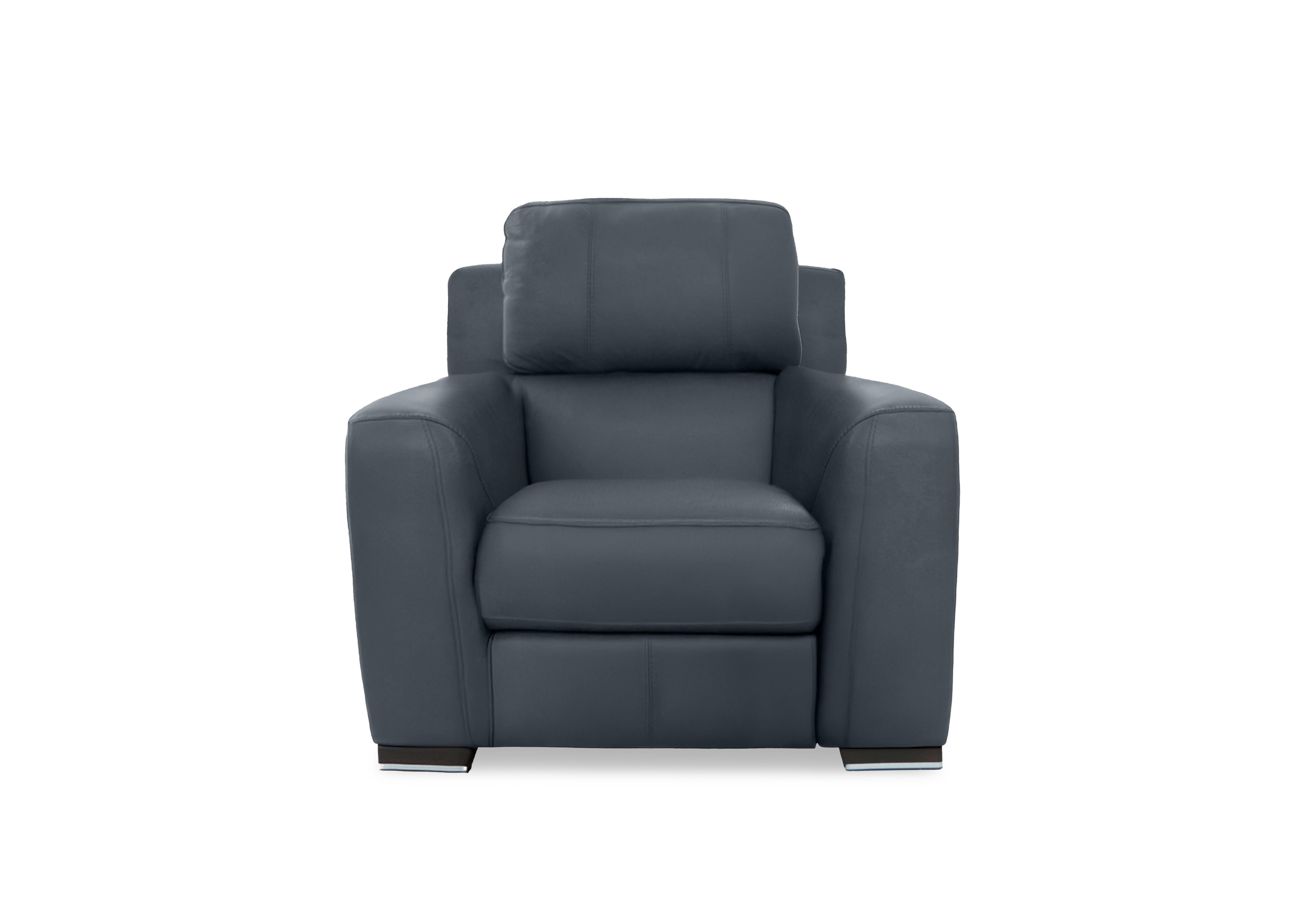 Viali Leather Chair in Tatto Navy 4371 on Furniture Village
