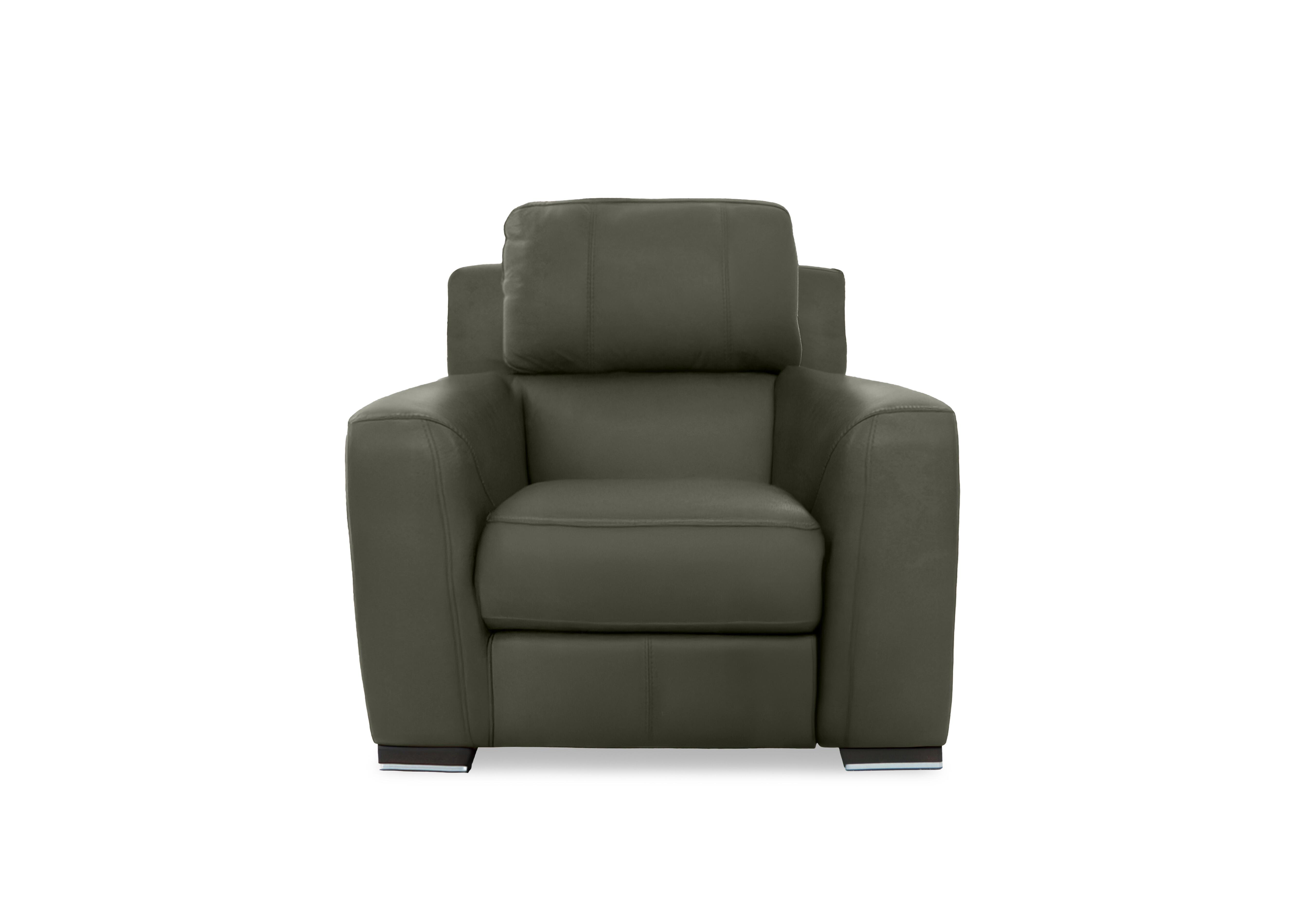 Viali Leather Chair in Tatto Olive 4372 on Furniture Village